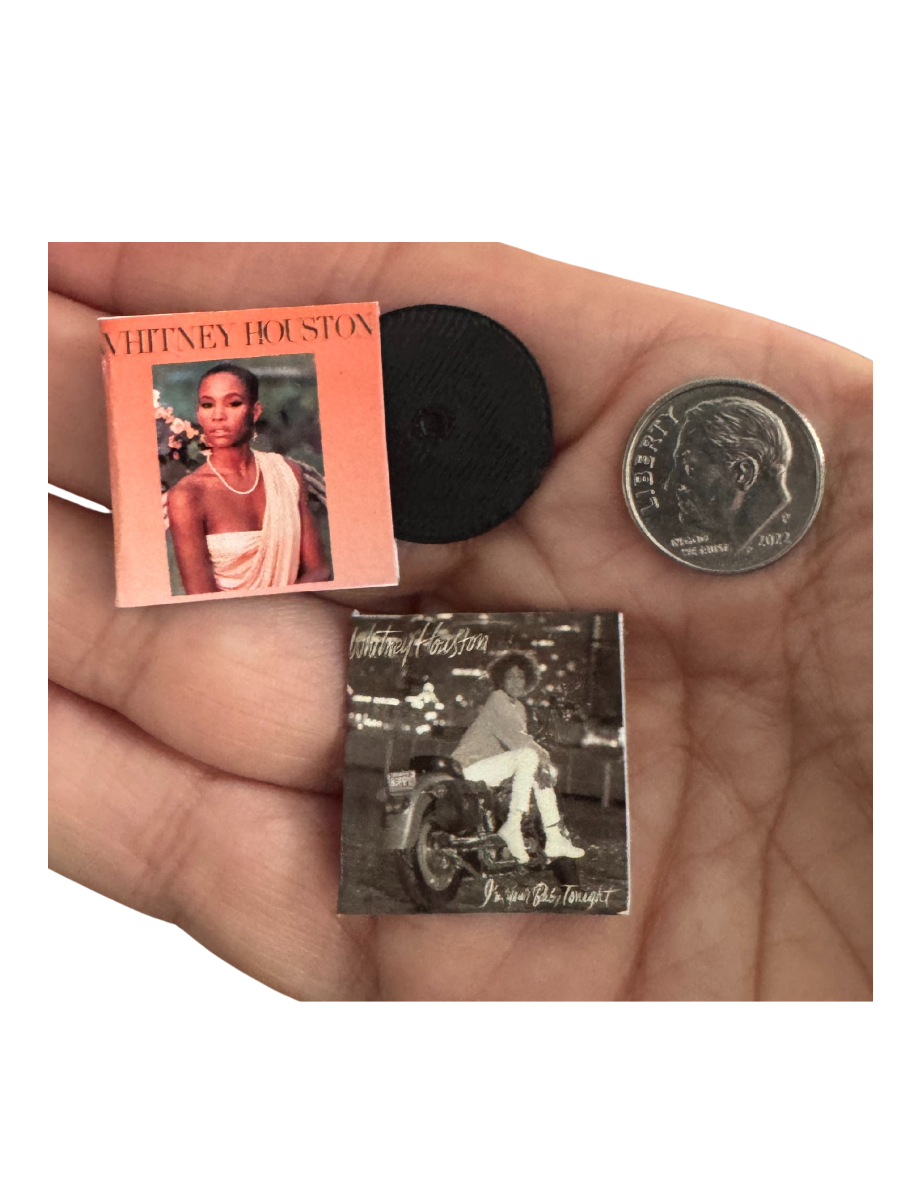Miniature Whitney Houston Vinyl 1:12 Scale Dollhouse Mini Music Decor Whitney Houston Fan Gift Unique 80s Gift All Titles Available