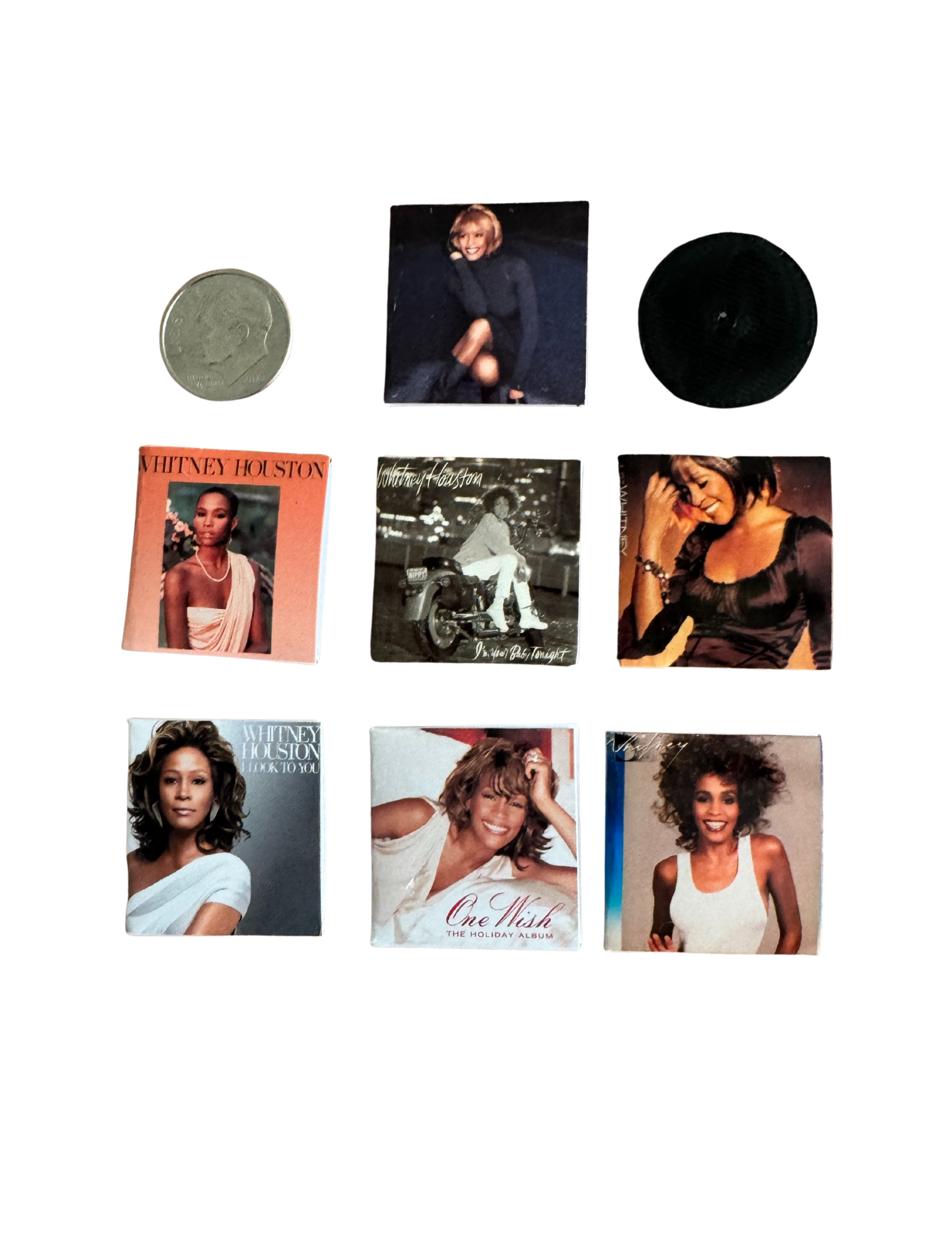 Miniature Whitney Houston Vinyl 1:12 Scale Dollhouse Mini Music Decor Whitney Houston Fan Gift Unique 80s Gift All Titles Available