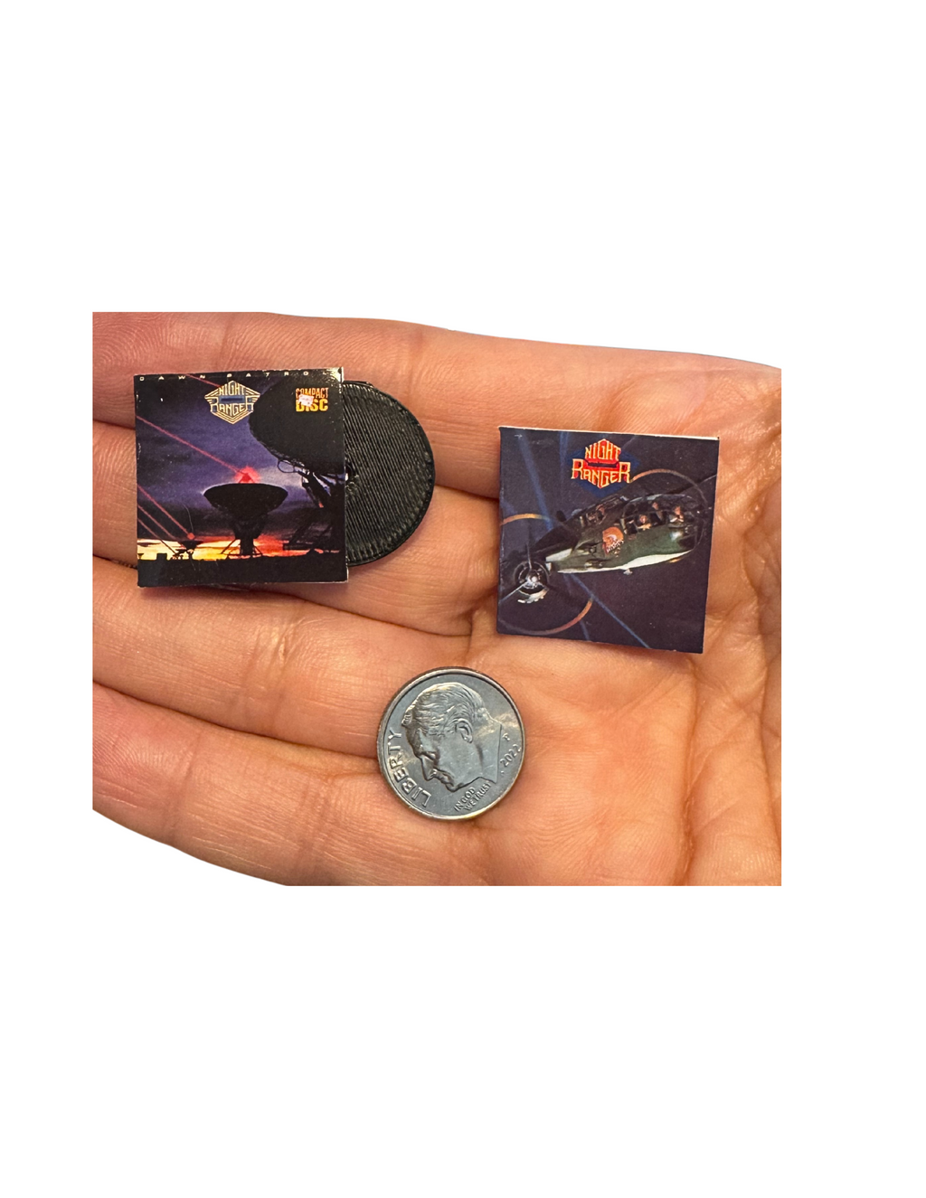 Miniature Night Ranger Vinyl Records 1:12 Scale Dollhouse Music Decor Tiny Collectible Albums Night Ranger 80s Band Collectible All Titles