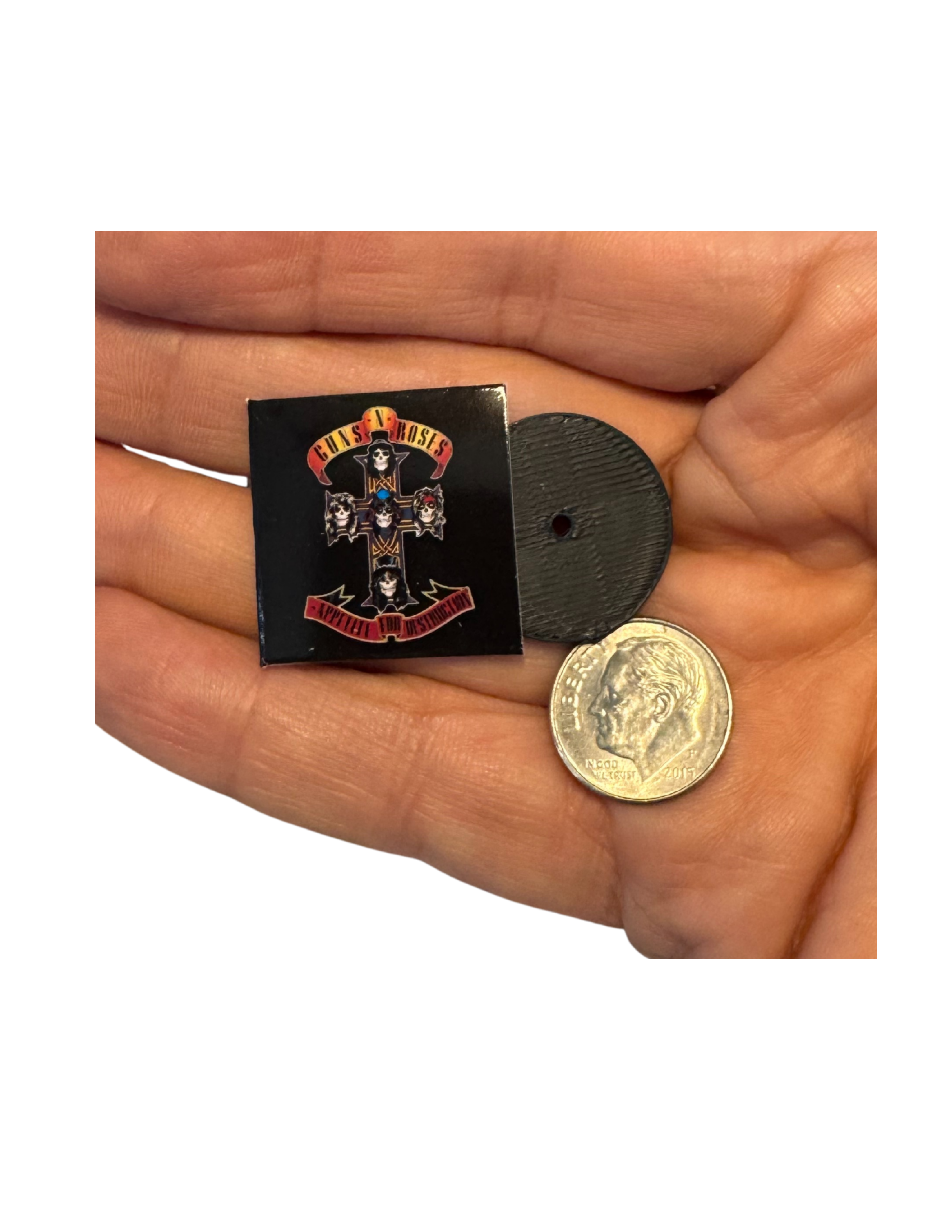Miniature Guns N’ Roses Vinyl Records | 1:12 Scale Dollhouse Music Collectible Guns N Roses 1980s Rock Fan Gift All Titles Slash Axl Rose