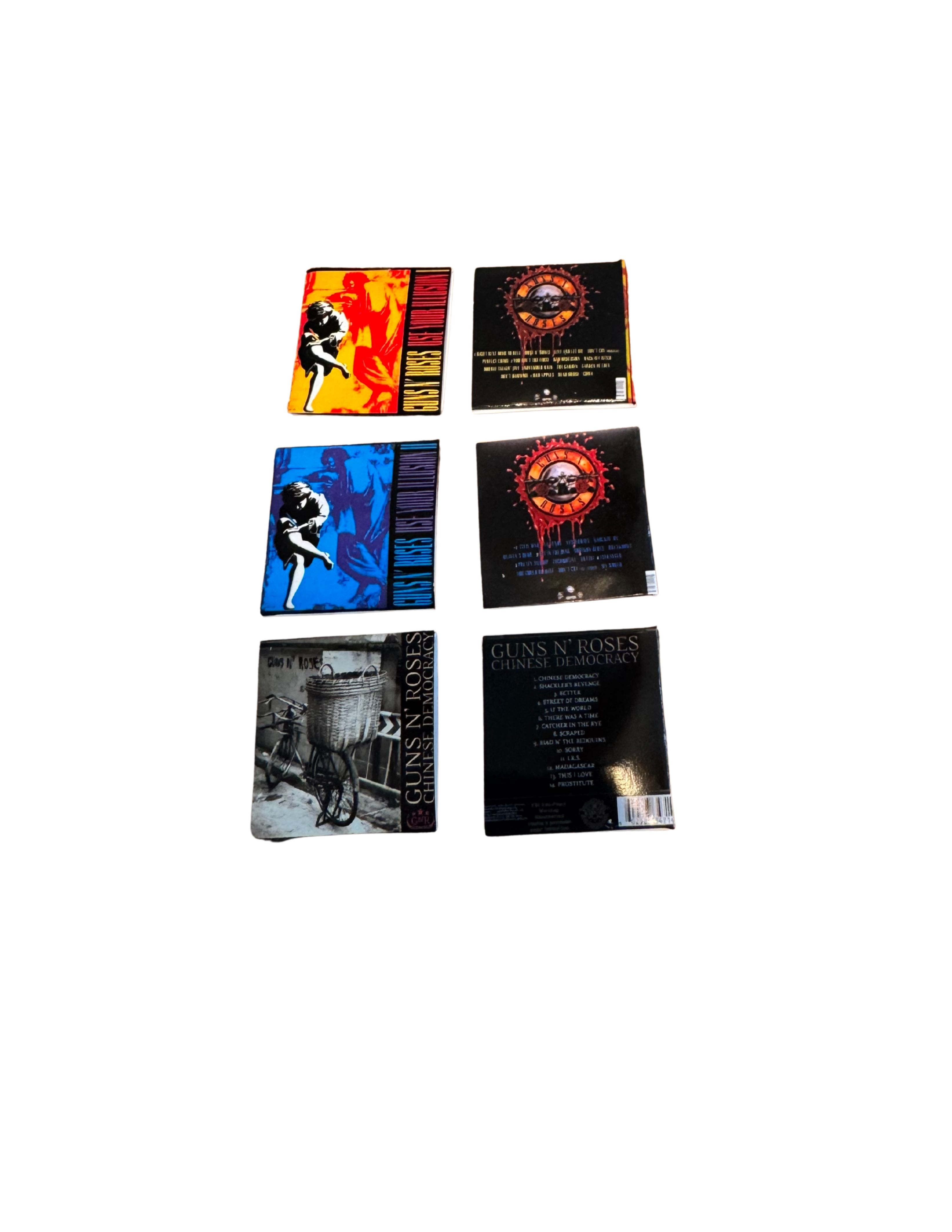 Miniature Guns N’ Roses Vinyl Records | 1:12 Scale Dollhouse Music Collectible Guns N Roses 1980s Rock Fan Gift All Titles Slash Axl Rose