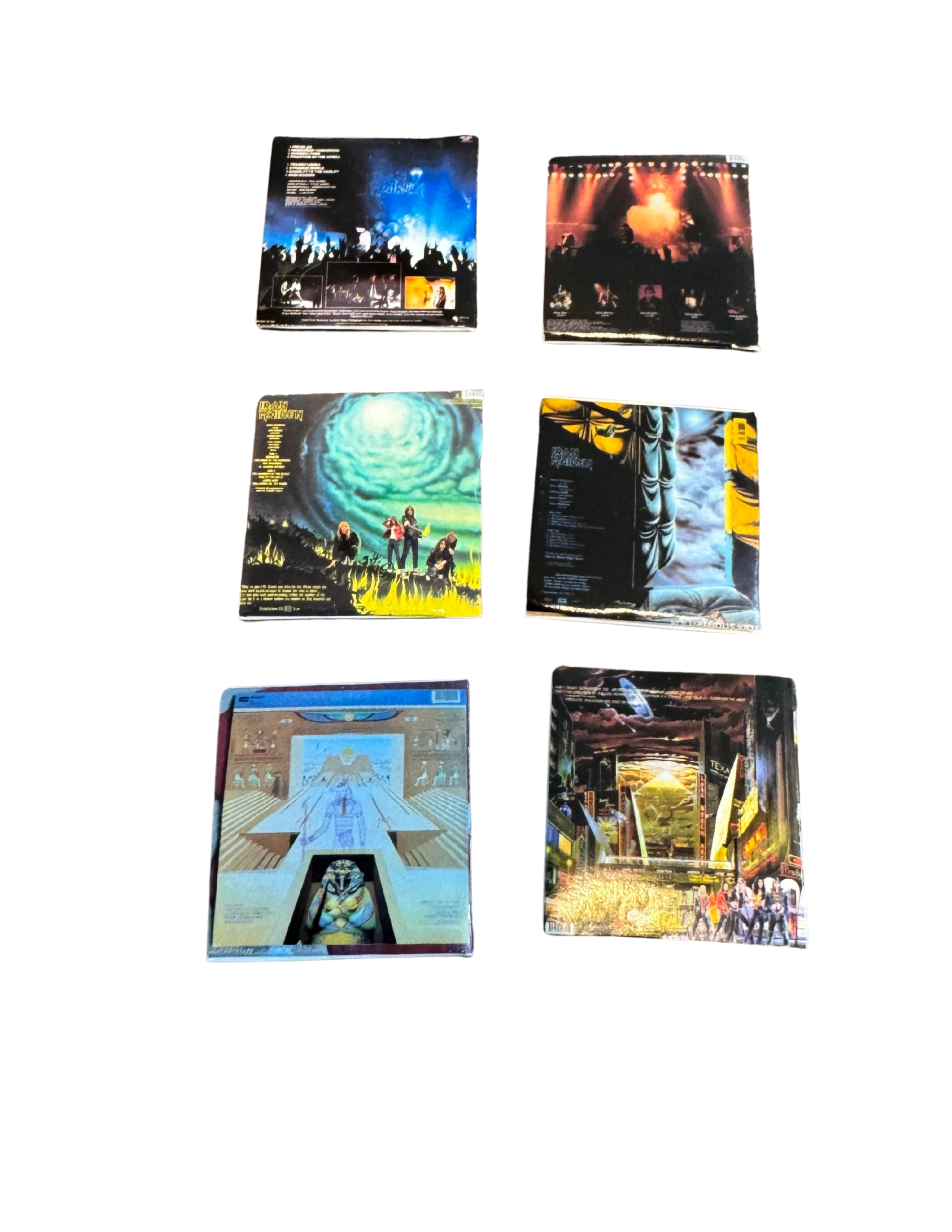 Miniature 1:12 Scale Iron Maiden Vinyl Album Covers + Mini Record Heavy Metal Miniature Iron Maiden Collectible Up The Irons Fan Gift