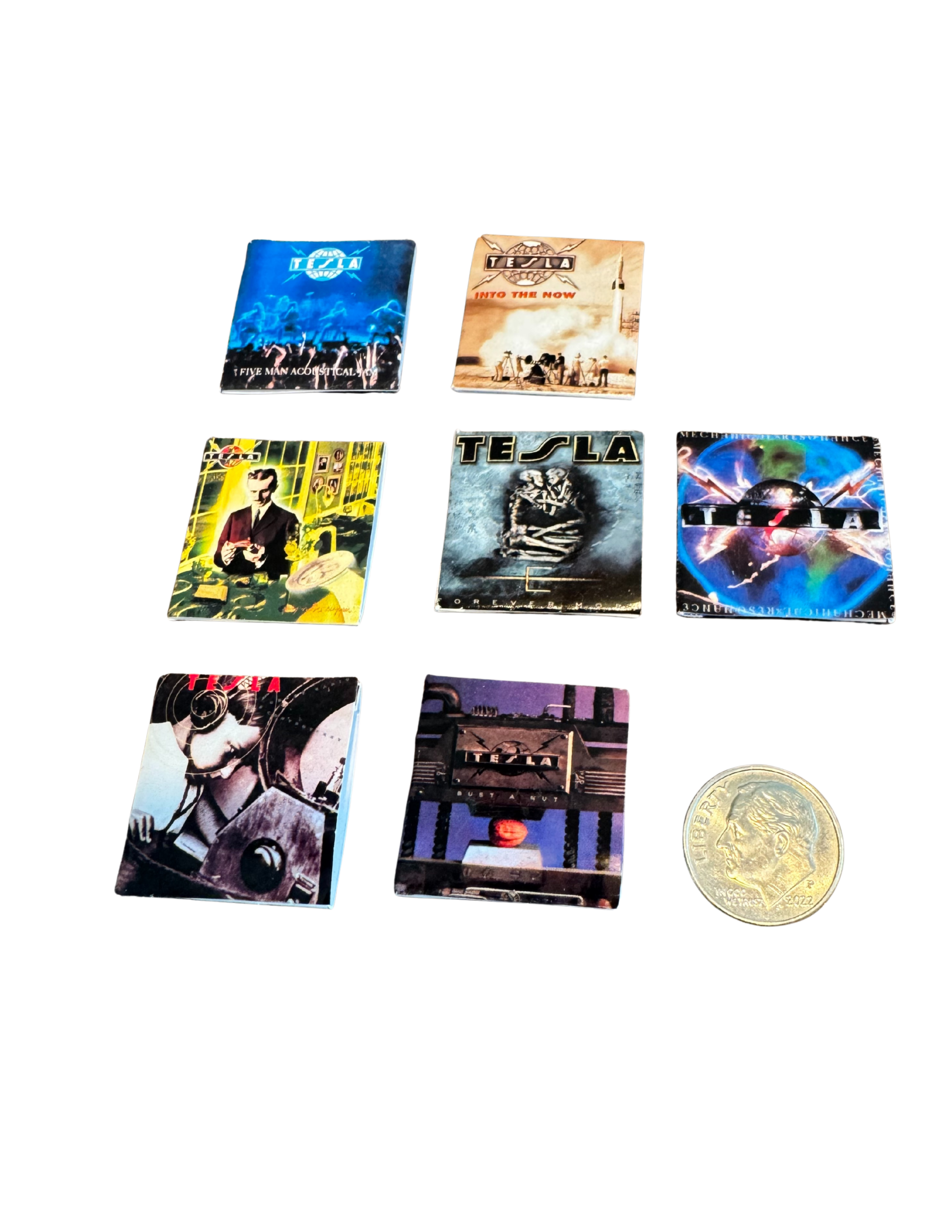 Miniature 1:12 Scale Tesla Vinyl Album Covers + Mini Record Tesla Band Collectible Miniature Records All Titles Available Little Suzi