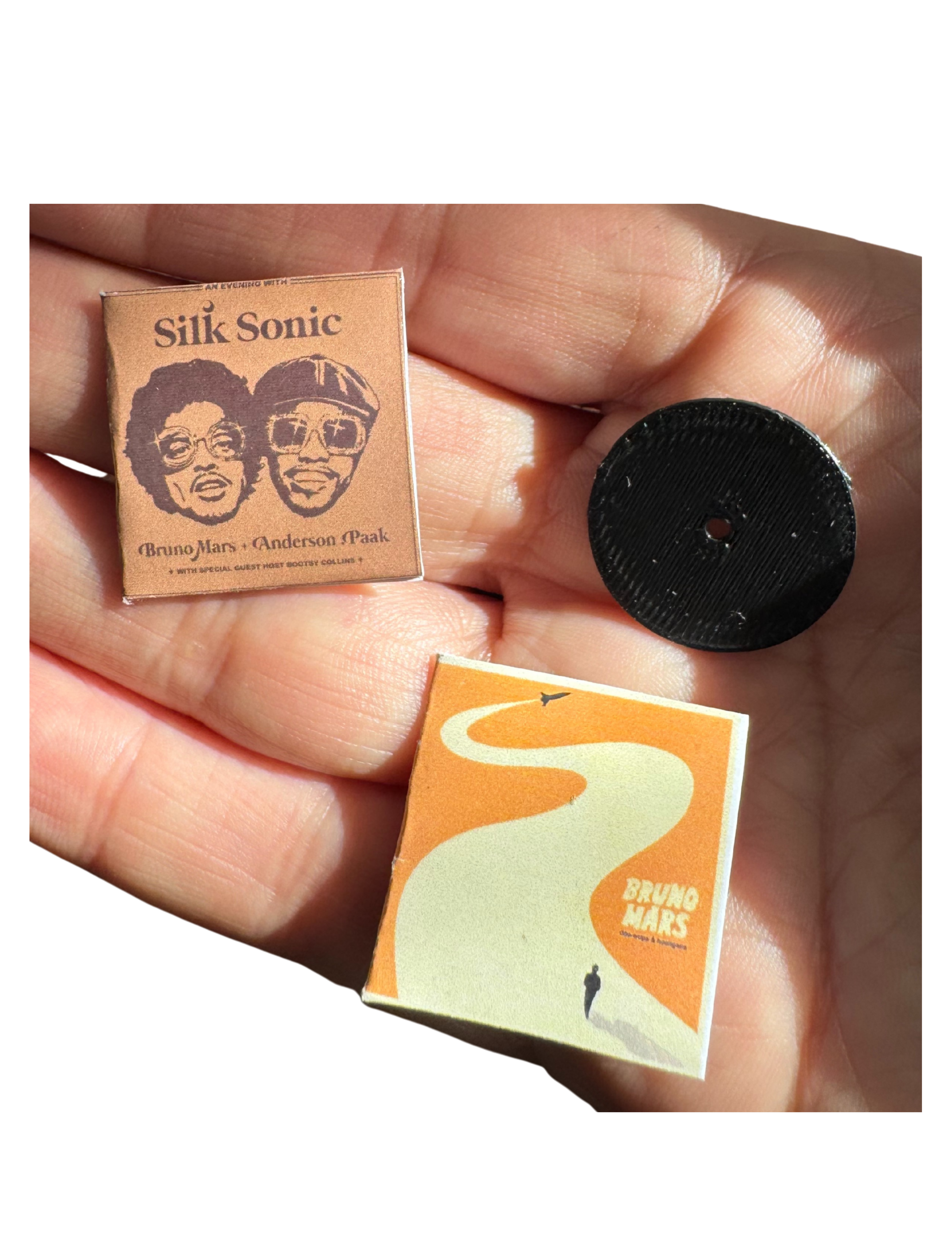 Miniature Bruno Mars Vinyl Records – 1:12 Scale Collectible Albums Bruno Mars Fan Gift Unique Miniature Vinyl Records Mini Collectibles