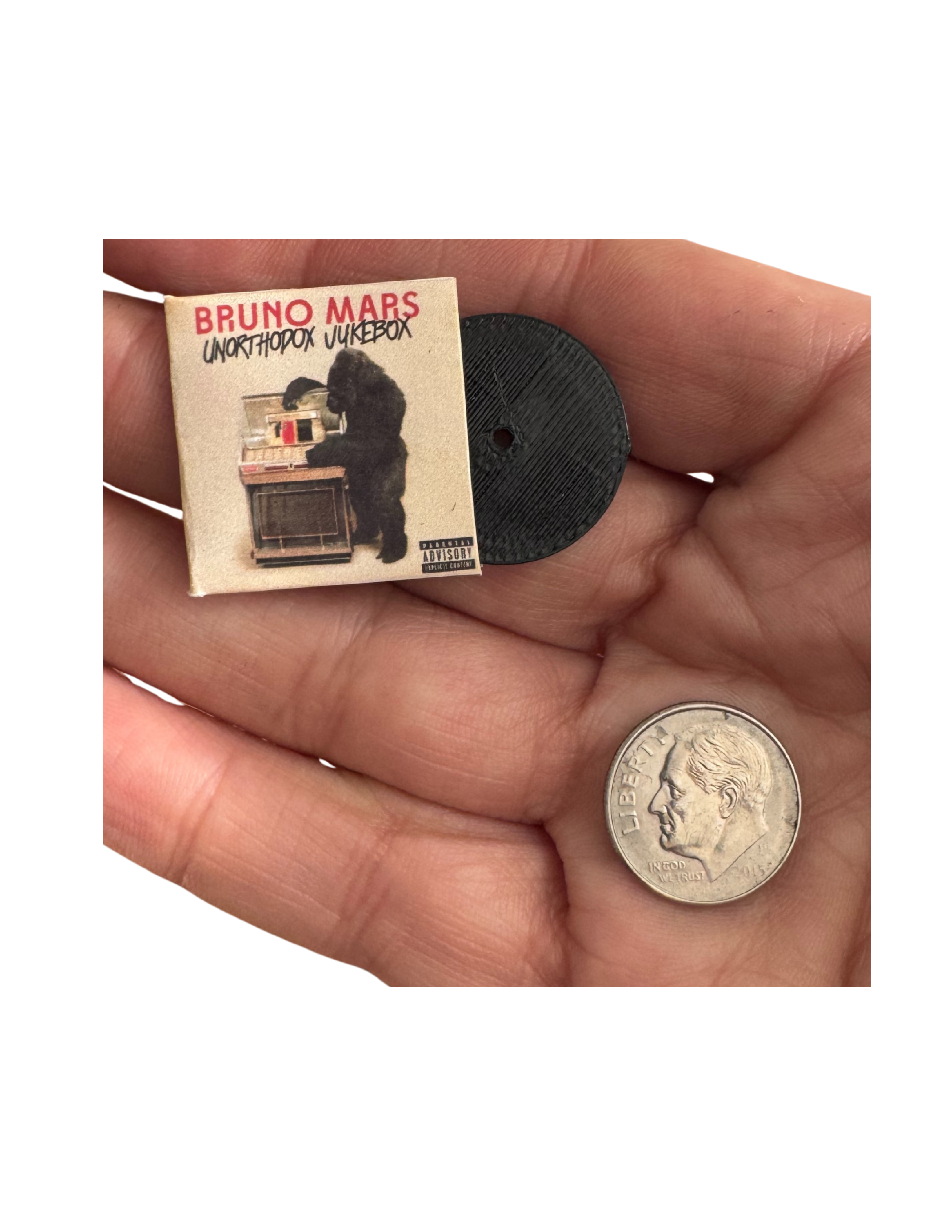 Miniature Bruno Mars Vinyl Records – 1:12 Scale Collectible Albums Bruno Mars Fan Gift Unique Miniature Vinyl Records Mini Collectibles