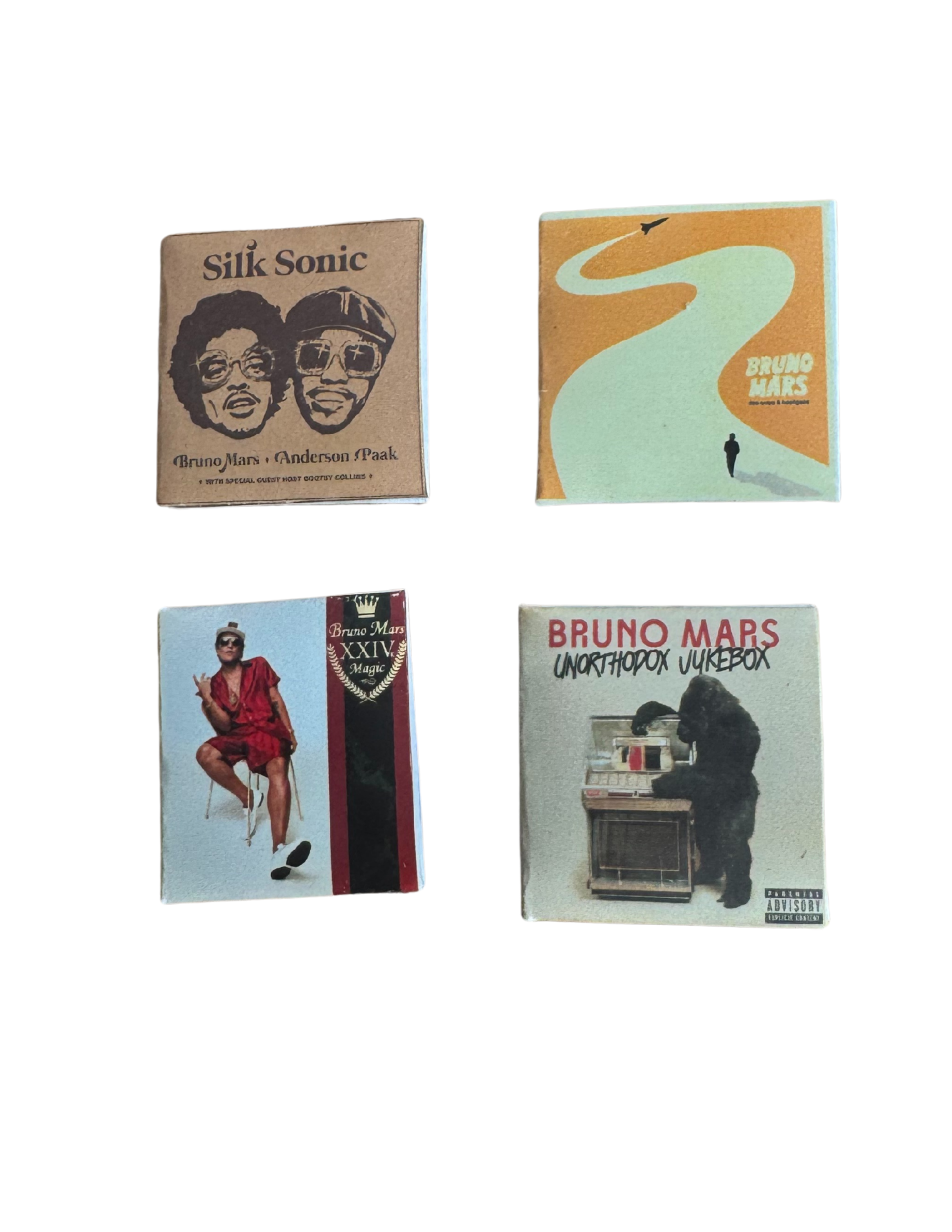 Miniature Bruno Mars Vinyl Records – 1:12 Scale Collectible Albums Bruno Mars Fan Gift Unique Miniature Vinyl Records Mini Collectibles