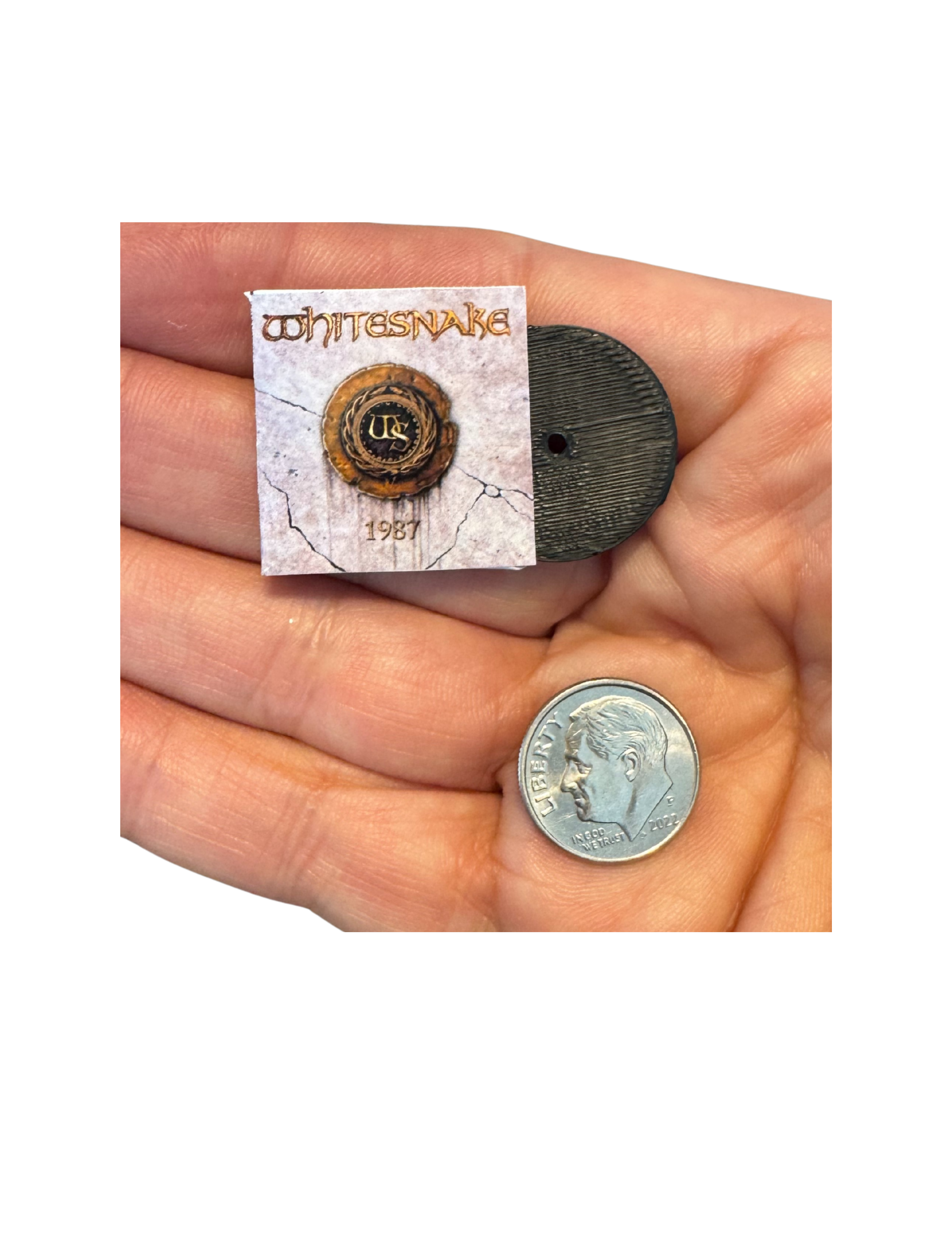 Miniature 1:12 Scale Whitesnake Vinyl Album Covers + Mini Record Rock Fan Collectible Whitesnake David Coverdale Miniature Record