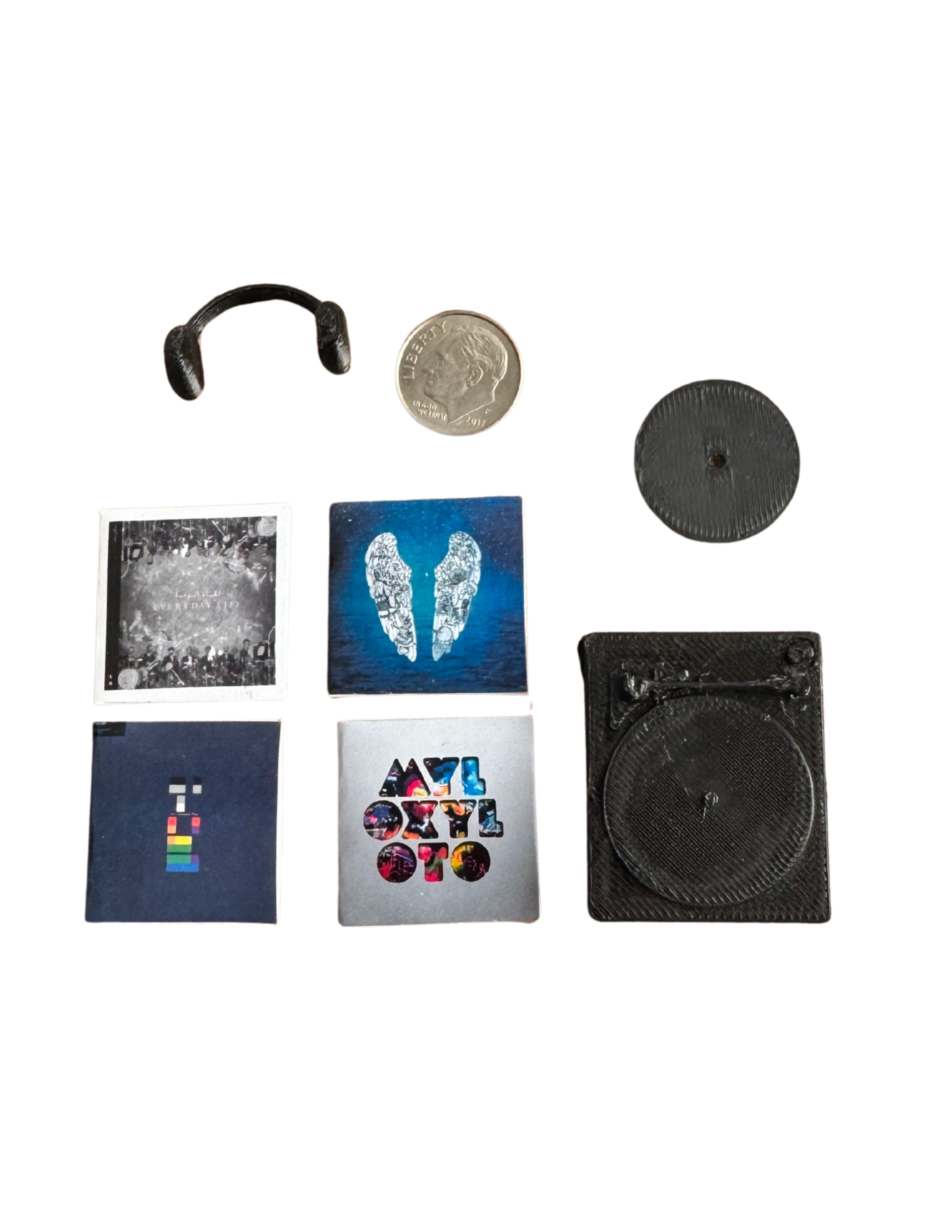 Miniature Coldplay Vinyl Records – 1:12 Scale Collectible Albums Dollhouse Mini Records Coldplay All Titles Unique Fan Gift