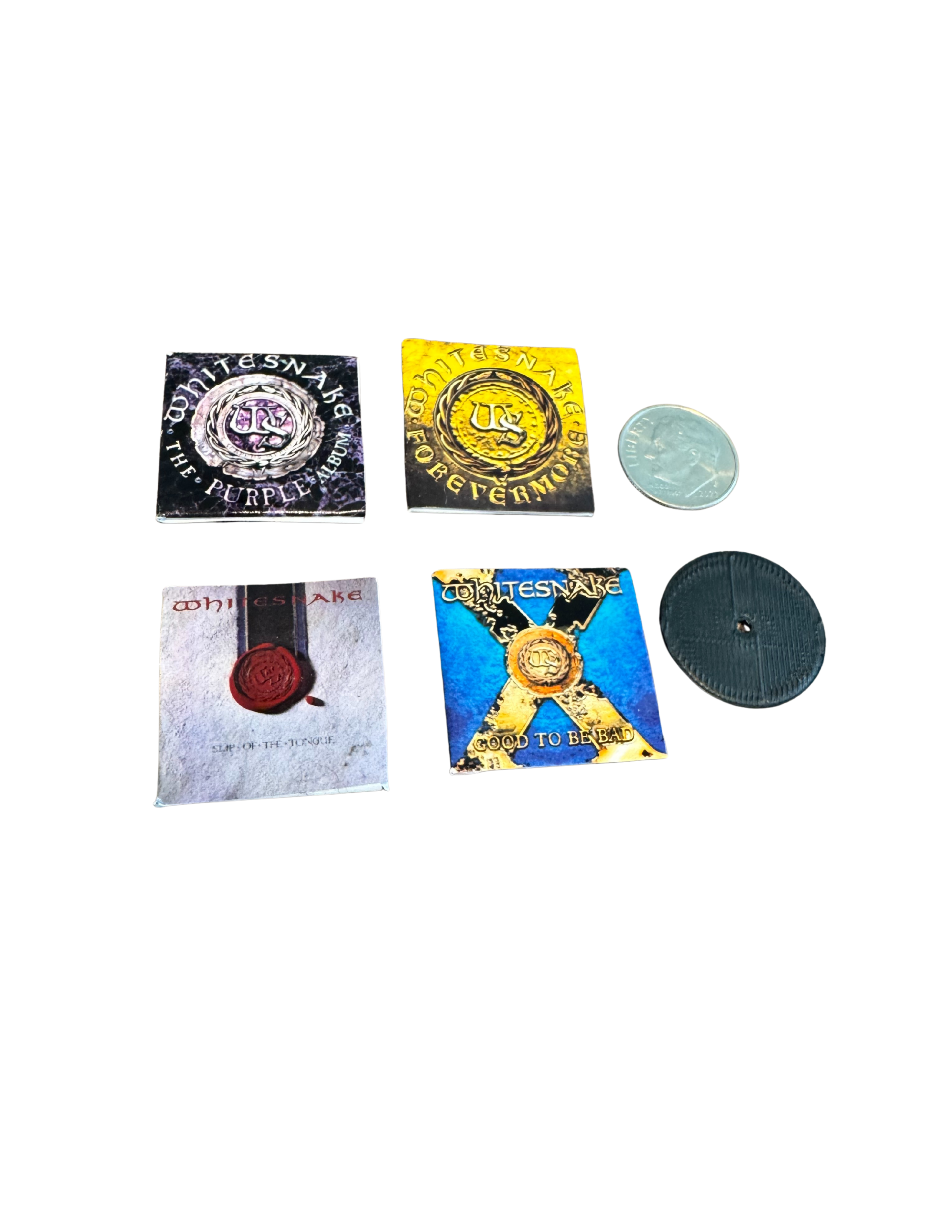 Miniature 1:12 Scale Whitesnake Vinyl Album Covers + Mini Record Rock Fan Collectible Whitesnake David Coverdale Miniature Record