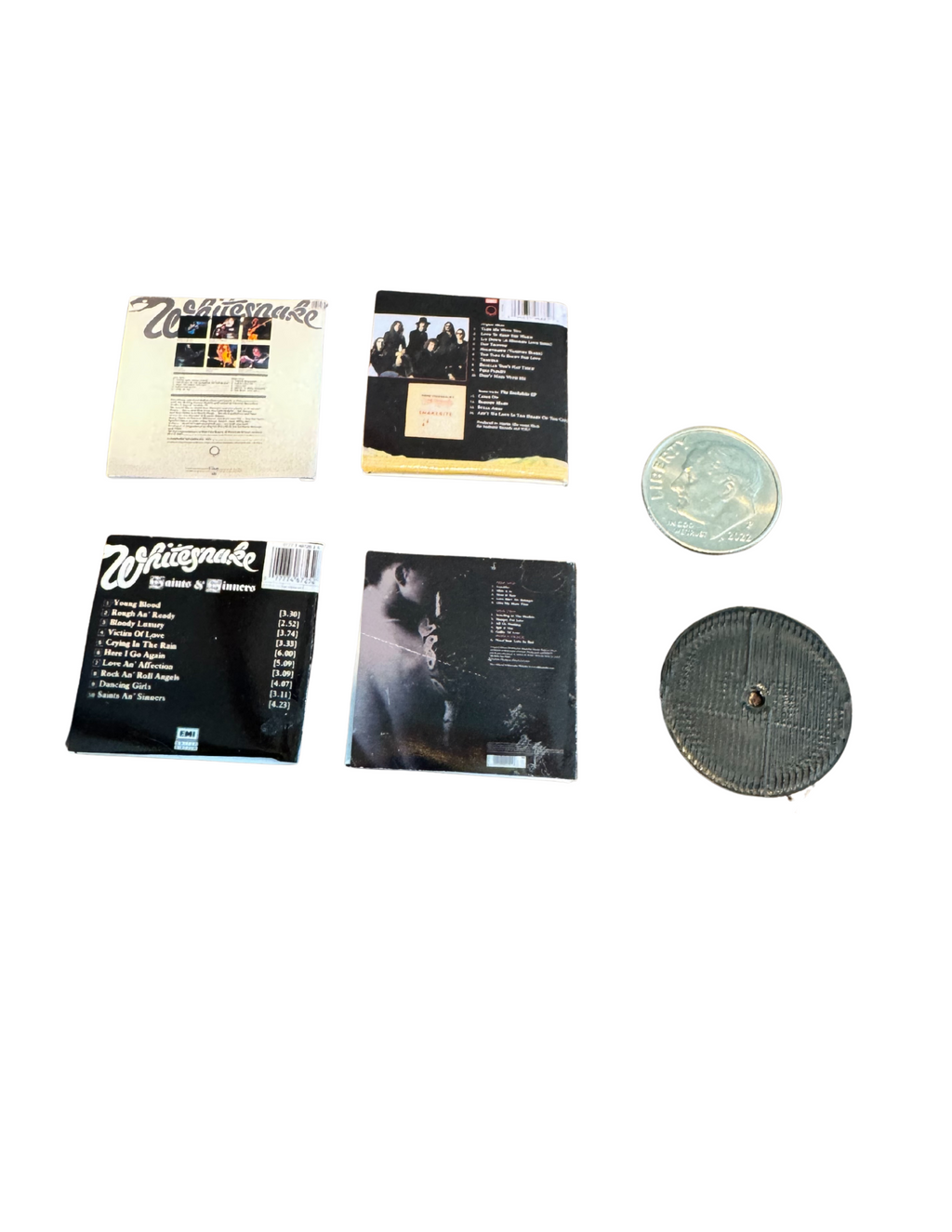 Miniature 1:12 Scale Whitesnake Vinyl Album Covers + Mini Record Rock Fan Collectible Whitesnake David Coverdale Miniature Record