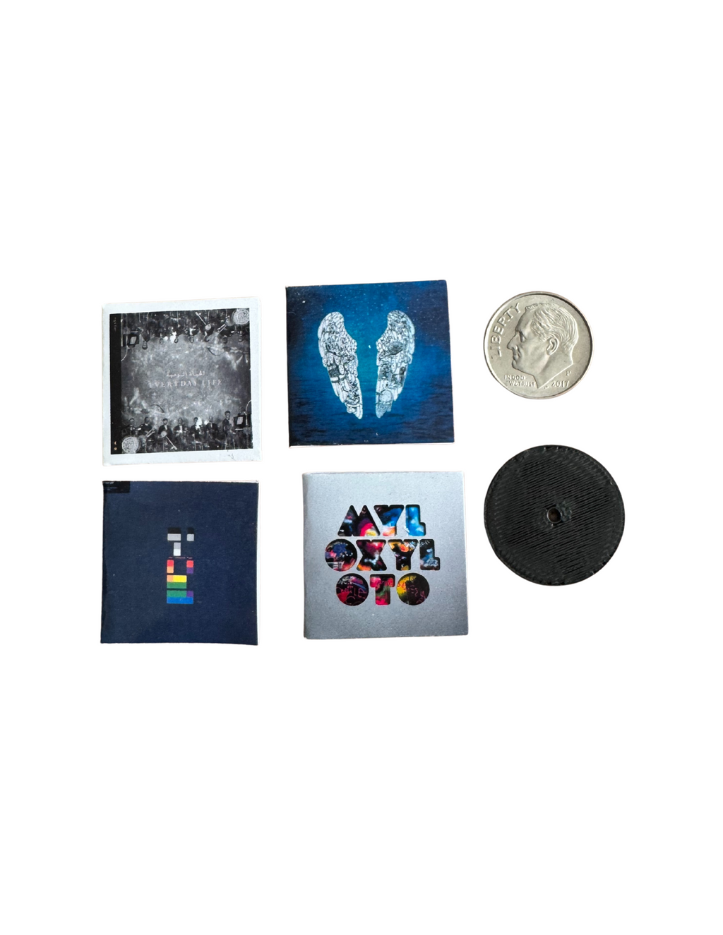Miniature Coldplay Vinyl Records – 1:12 Scale Collectible Albums Dollhouse Mini Records Coldplay All Titles Unique Fan Gift