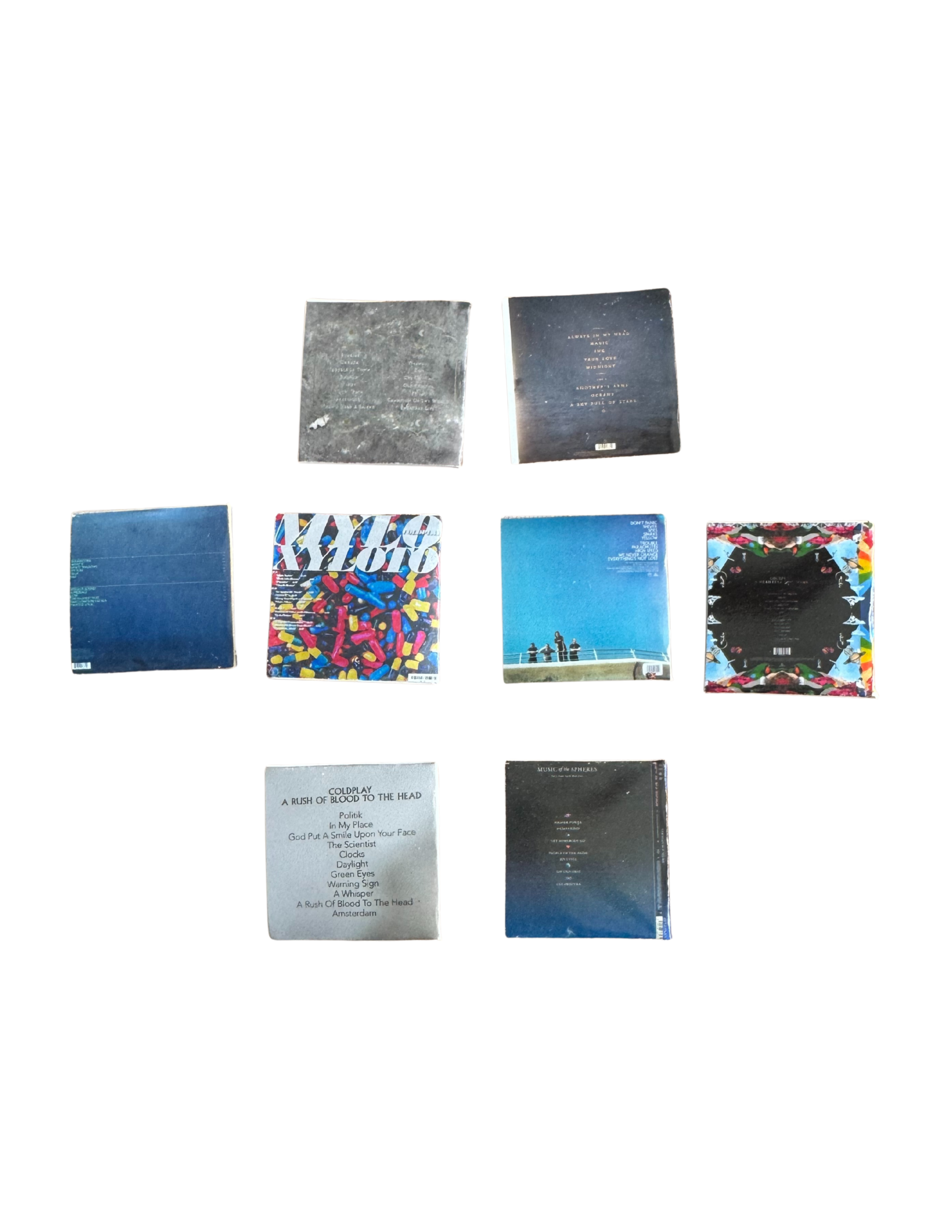Miniature Coldplay Vinyl Records – 1:12 Scale Collectible Albums Dollhouse Mini Records Coldplay All Titles Unique Fan Gift