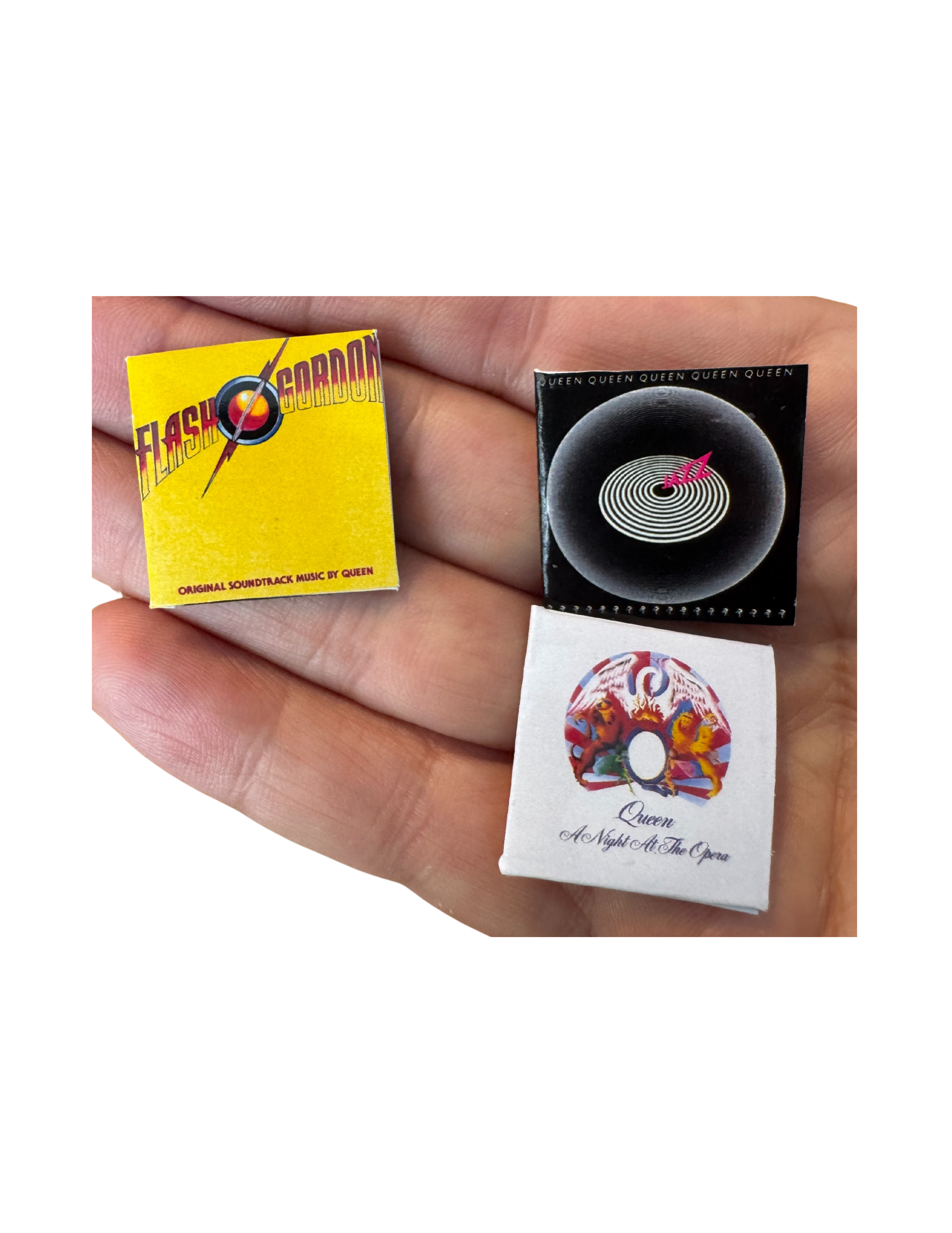 Miniature 1:12 Scale Queen Vinyl Album Covers + Mini Record