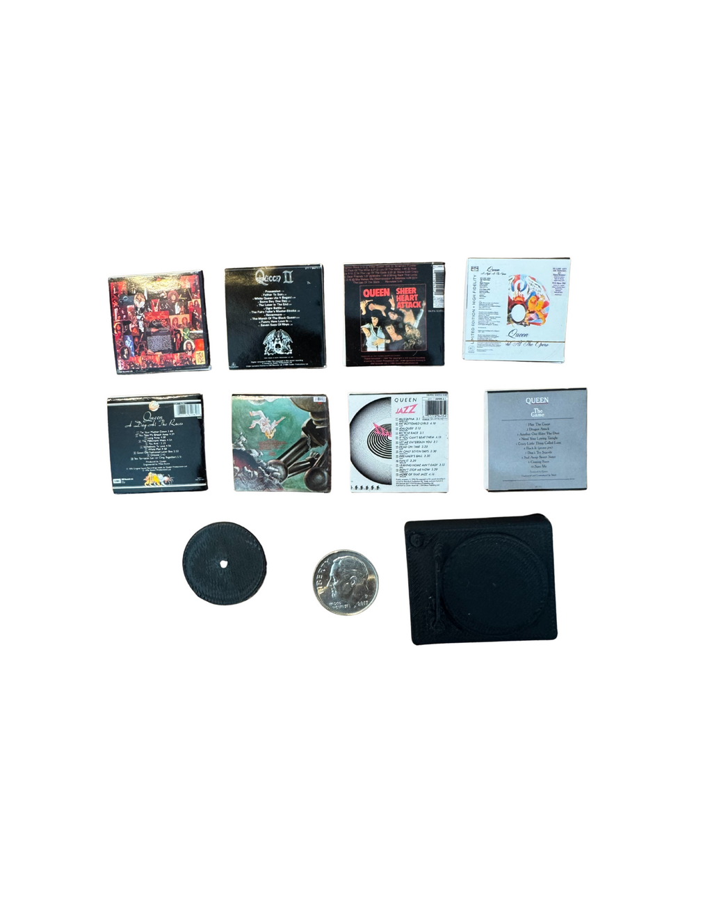 Miniature 1:12 Scale Queen Vinyl Album Covers + Mini Record