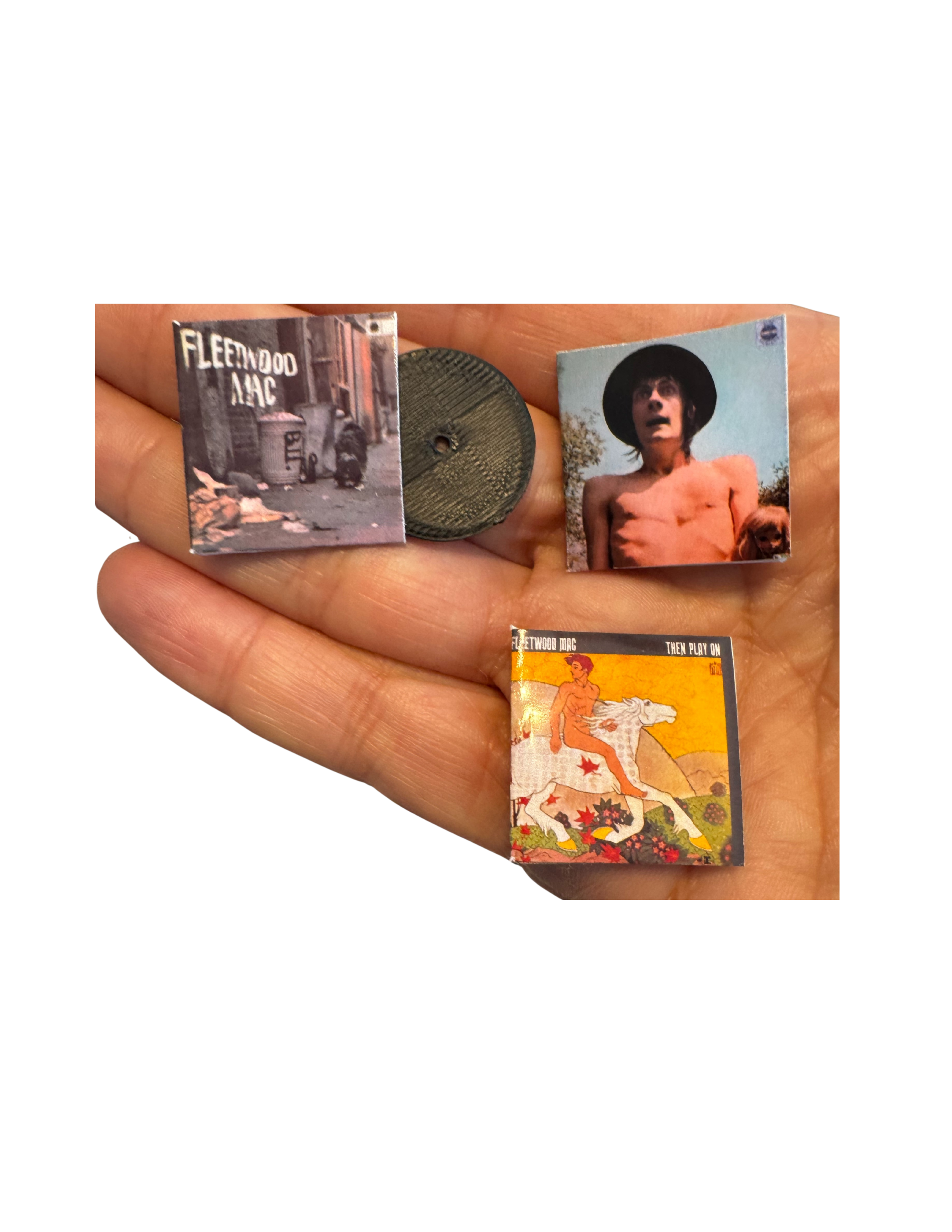 Miniature 1:12 Scale Fleetwood Mac Vinyl Album Covers + Mini Record