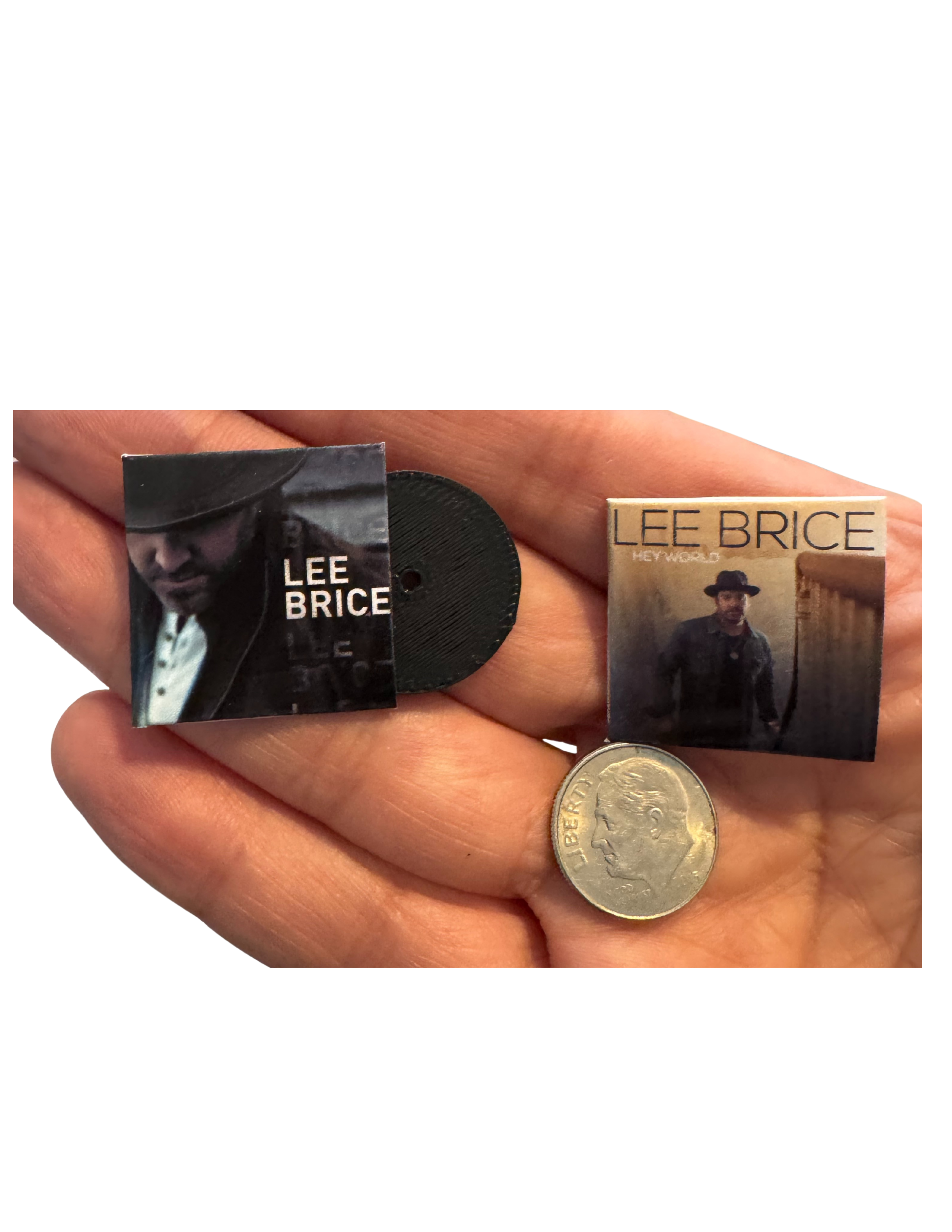 Miniature Lee Brice Vinyl Records – Dollhouse 1:12 Scale Collectible