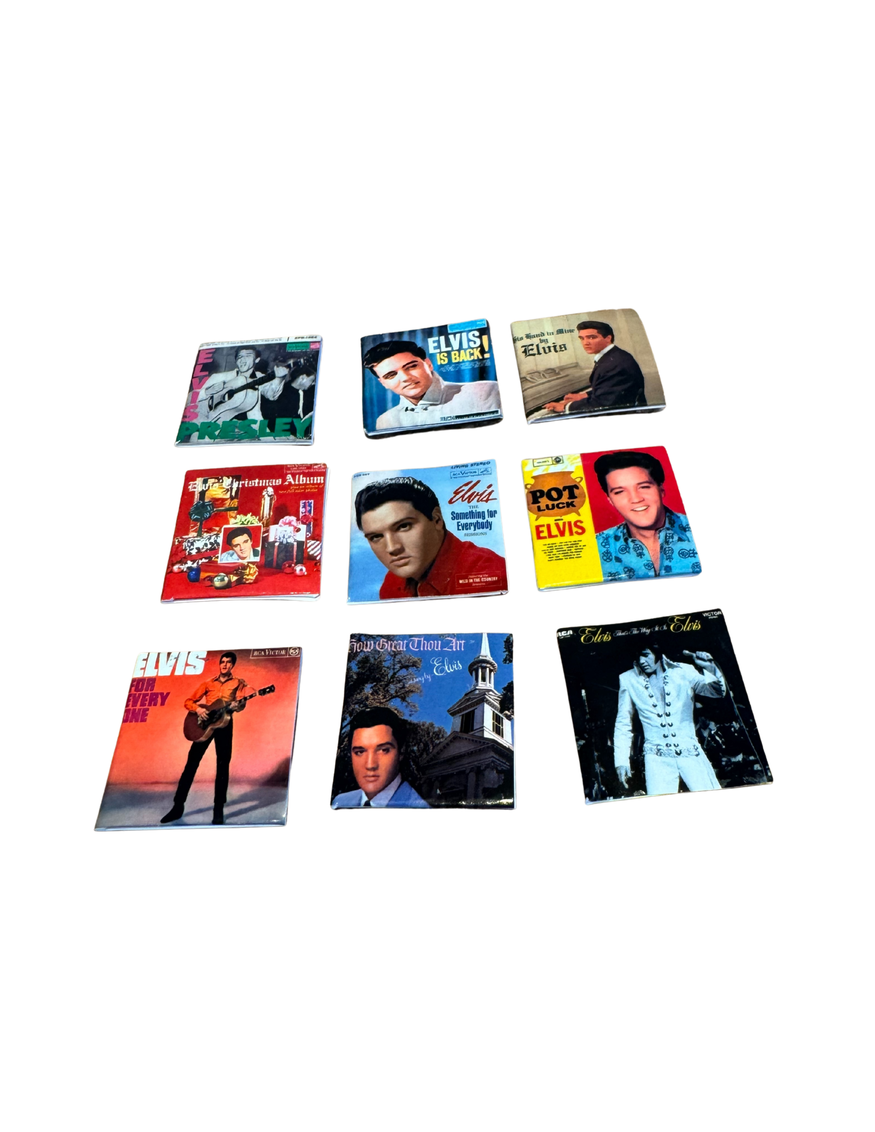Miniature Elvis Presley Vinyl Records | 1:12 Scale | Includes 3D Printed Record | Dollhouse Rock ’n’ Roll Decor