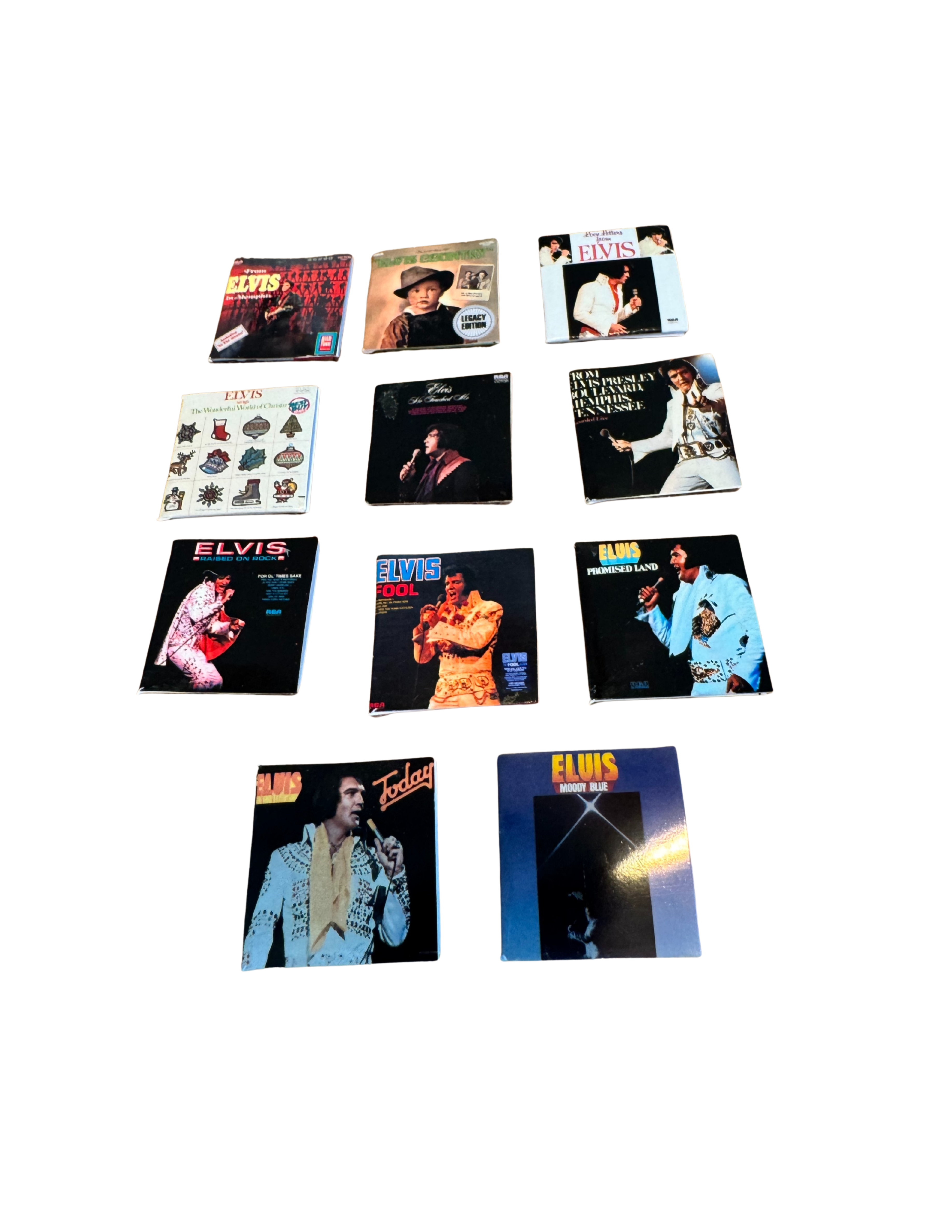 Miniature Elvis Presley Vinyl Records | 1:12 Scale | Includes 3D Printed Record | Dollhouse Rock ’n’ Roll Decor