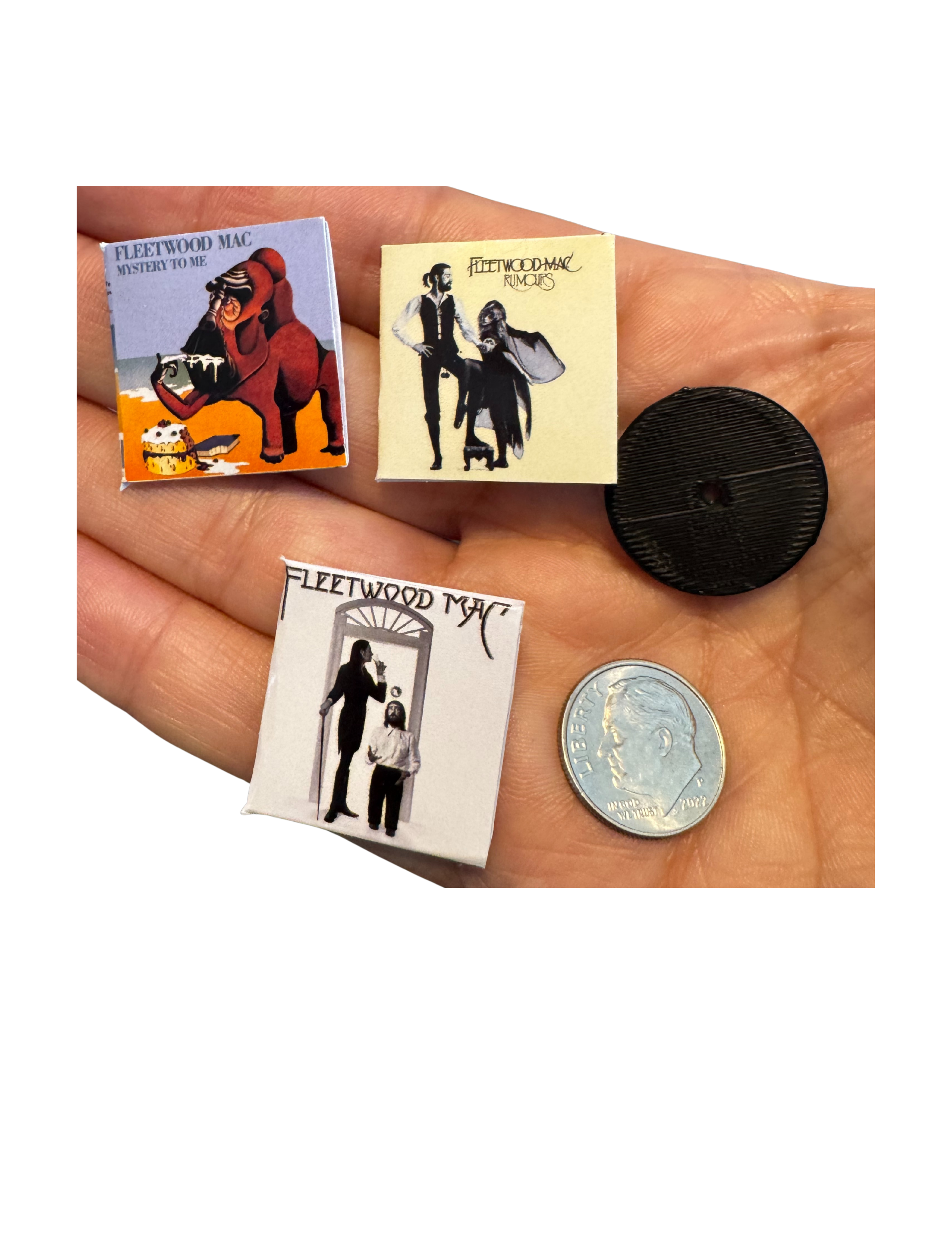 Miniature 1:12 Scale Fleetwood Mac Vinyl Album Covers + Mini Record