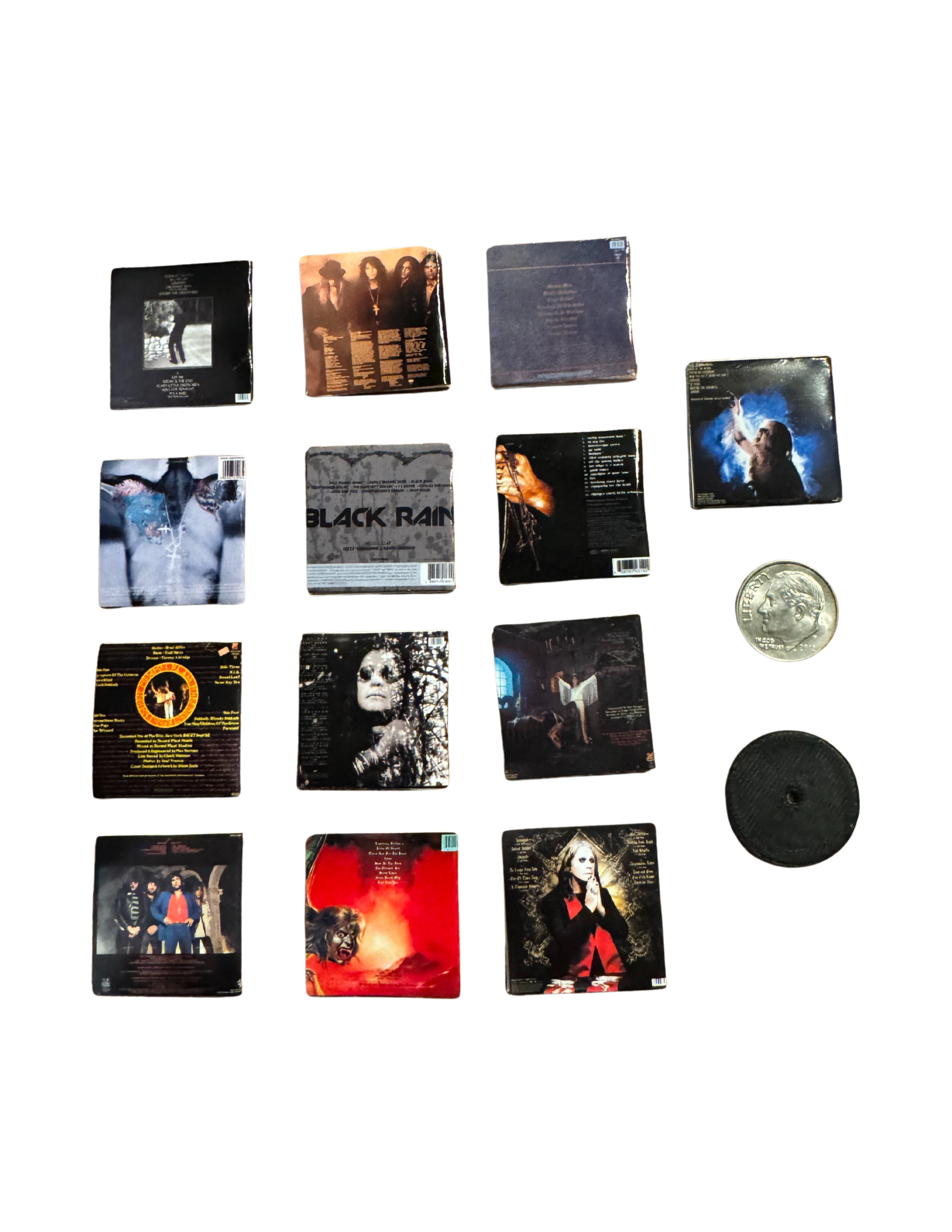 Miniature Ozzy Osbourne Vinyl Records 1:12 Scale Dollhouse Mini Ozzy Fan Gift Mini 3D Printed Record Glossy Album Cover All Titles Available
