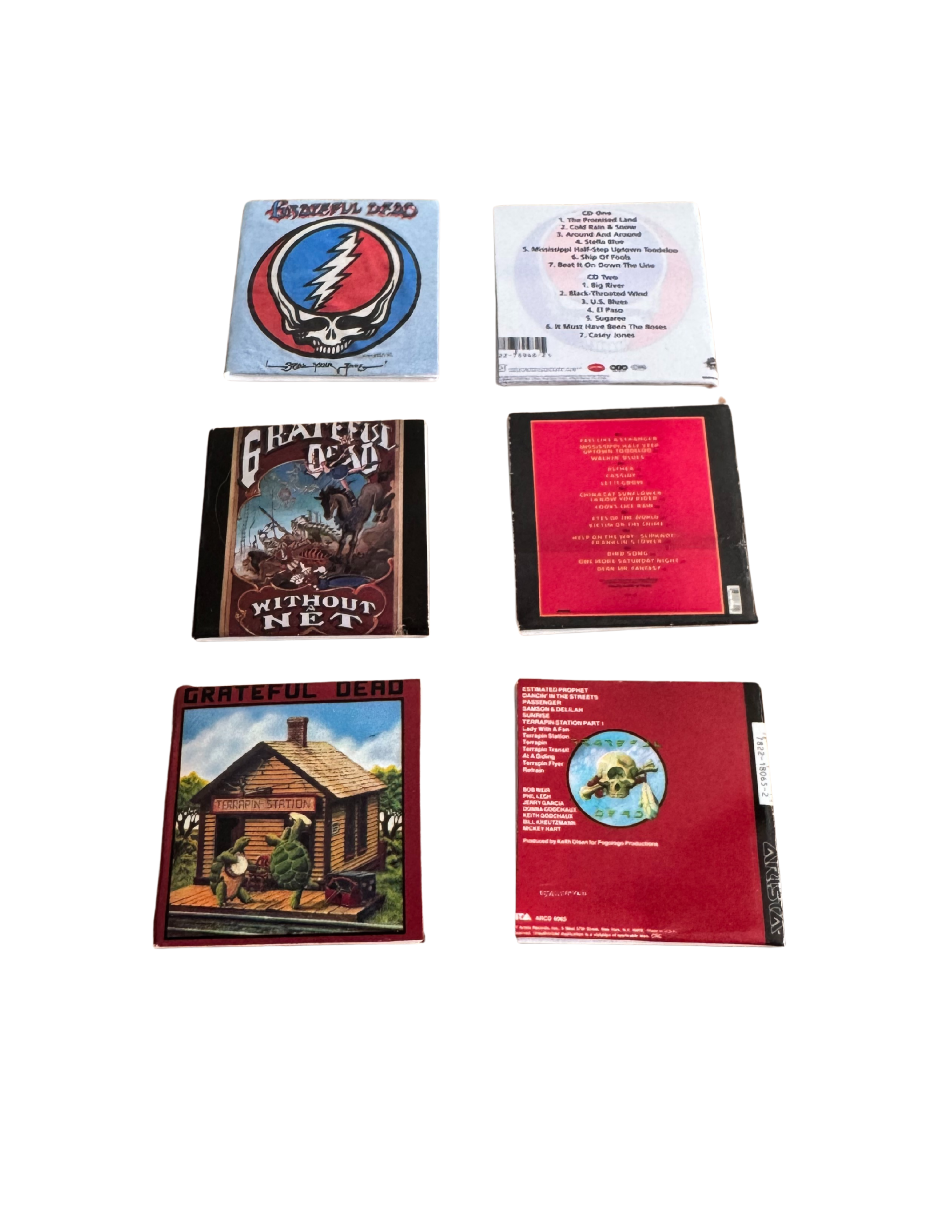 Miniature Grateful Dead Vinyl Records | 1:12 Scale | 3D Printed Record Inside | Dollhouse Music Decor for Deadheads Jerry Garcia Fans