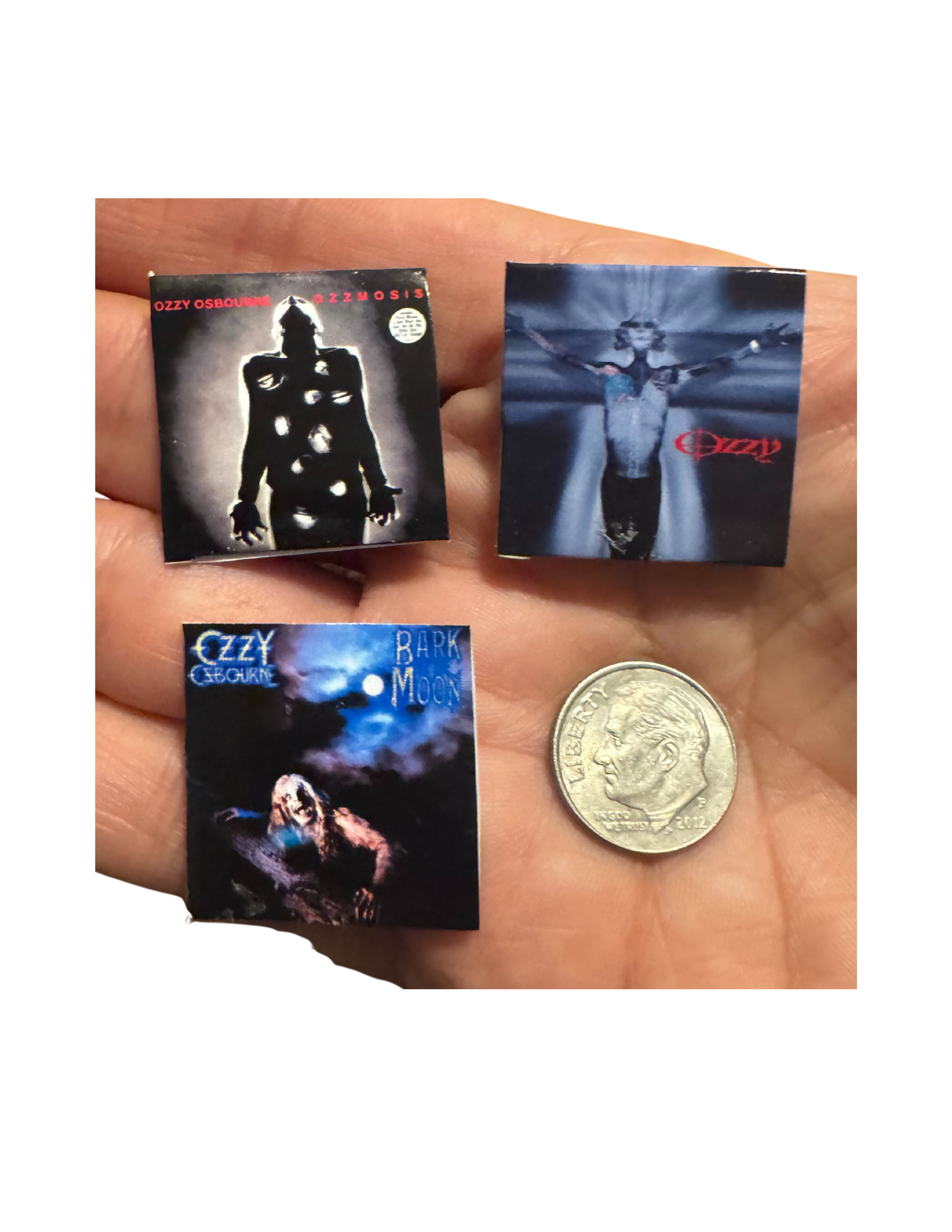 Miniature Ozzy Osbourne Vinyl Records 1:12 Scale Dollhouse Mini Ozzy Fan Gift Mini 3D Printed Record Glossy Album Cover All Titles Available