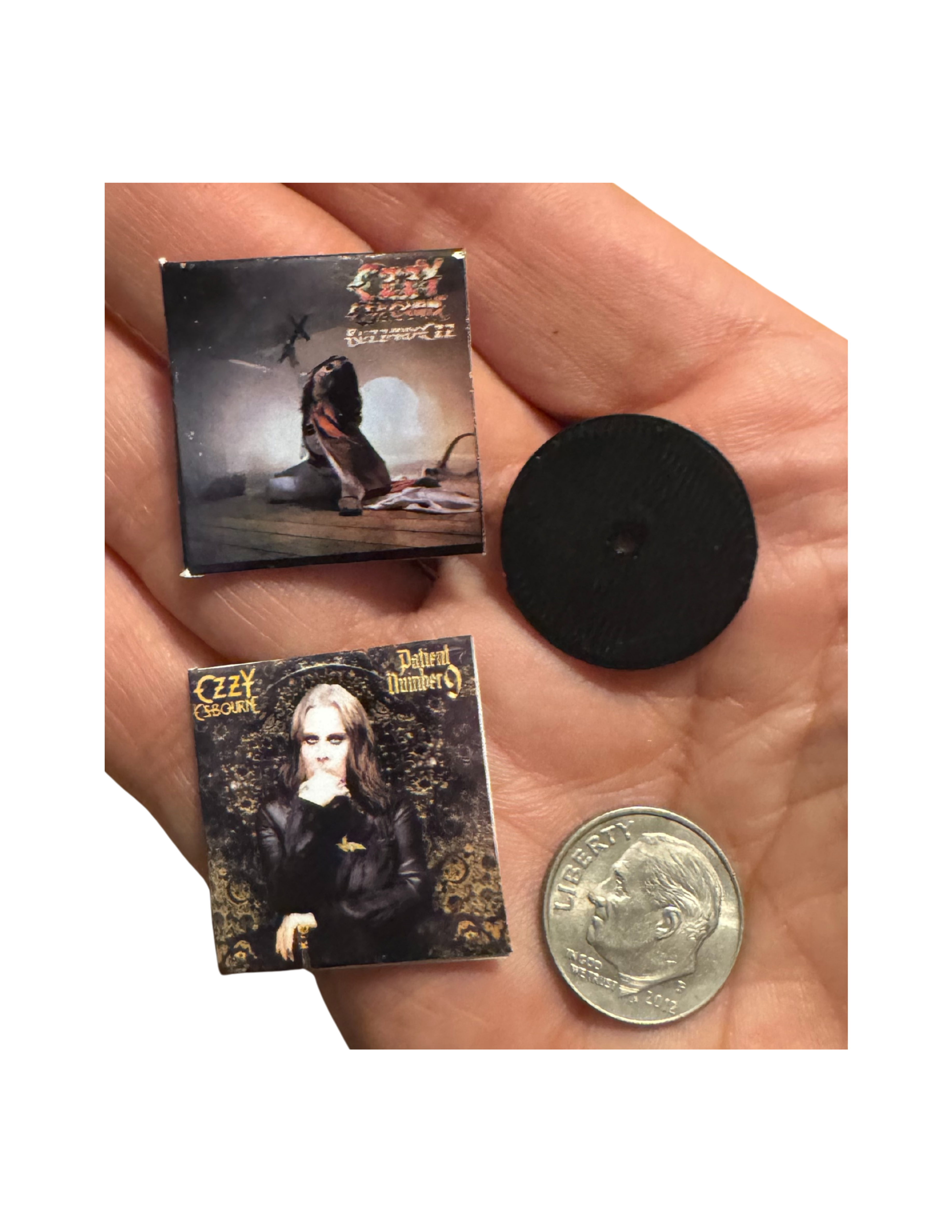 Miniature Ozzy Osbourne Vinyl Records 1:12 Scale Dollhouse Mini Ozzy Fan Gift Mini 3D Printed Record Glossy Album Cover All Titles Available