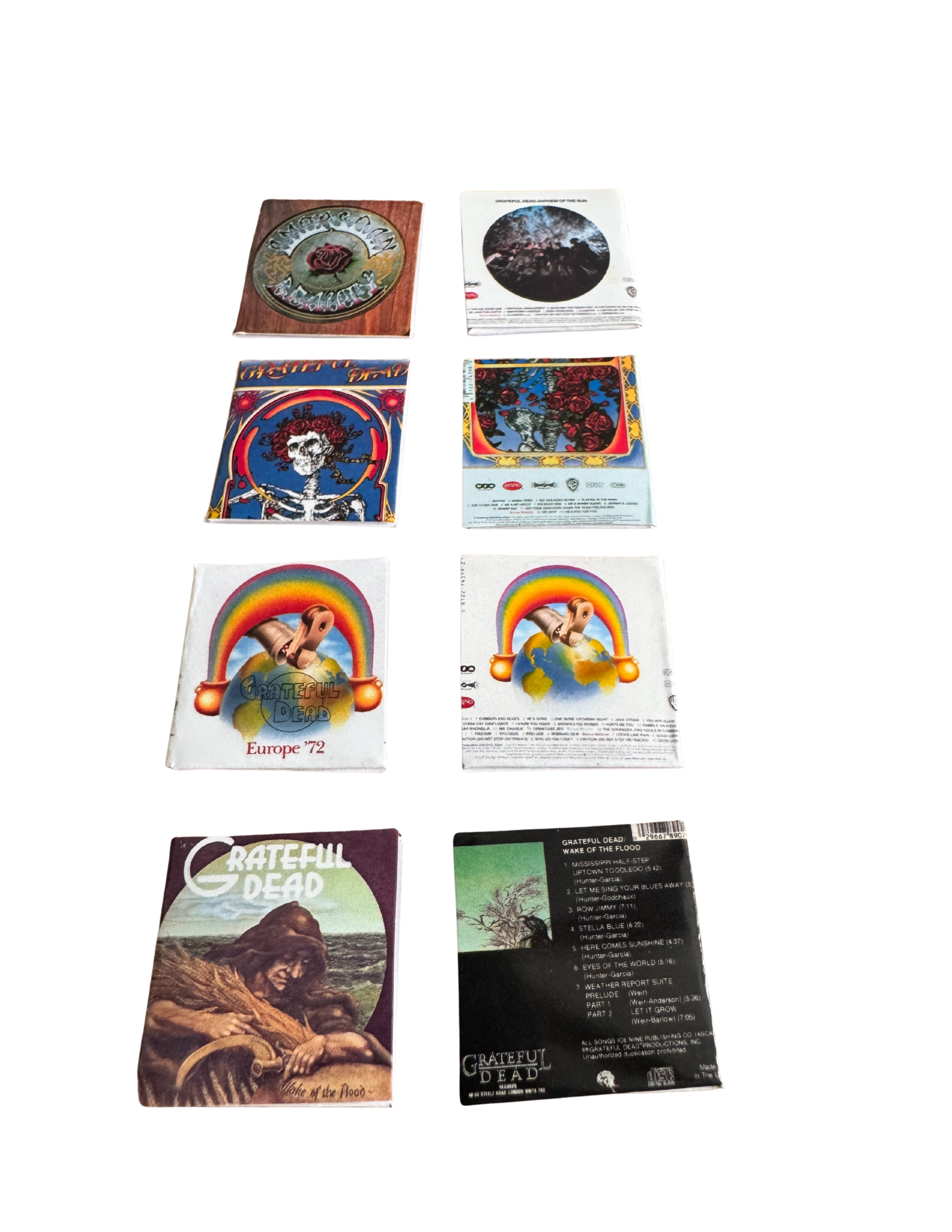 Miniature Grateful Dead Vinyl Records | 1:12 Scale | 3D Printed Record Inside | Dollhouse Music Decor for Deadheads Jerry Garcia Fans