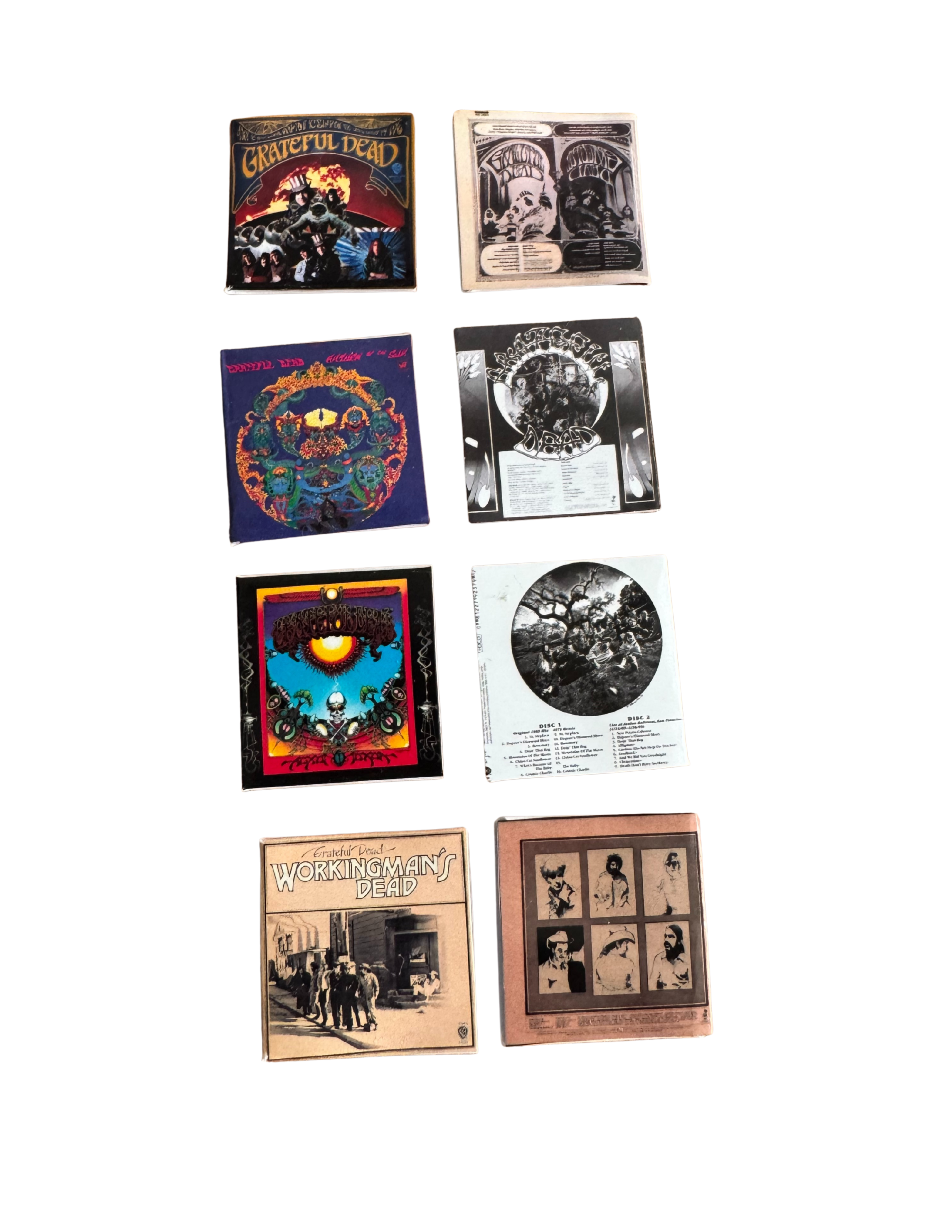 Miniature Grateful Dead Vinyl Records | 1:12 Scale | 3D Printed Record Inside | Dollhouse Music Decor for Deadheads Jerry Garcia Fans