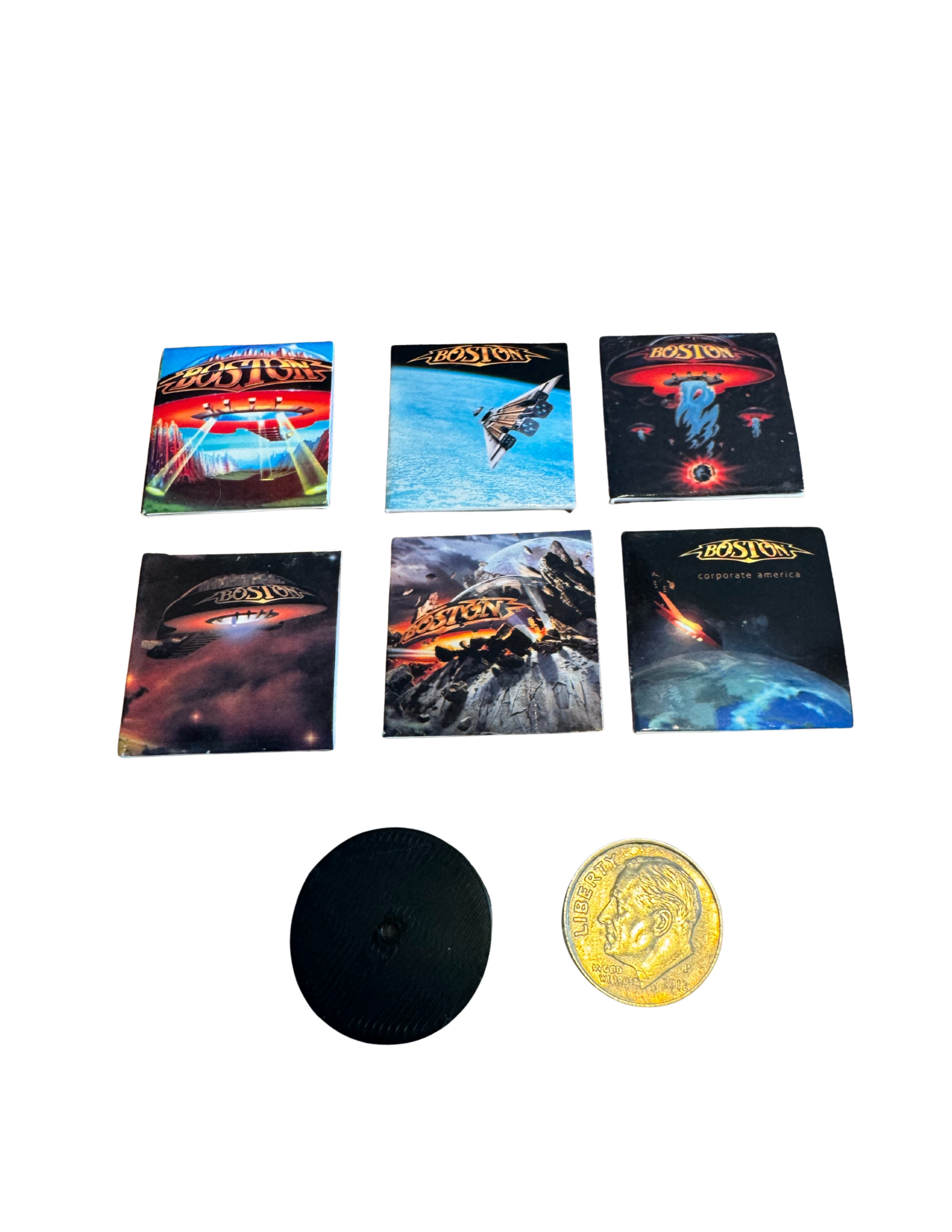 Miniature Boston Vinyl Records – 1:12 Scale | Handmade Mini Albums with 3D Printed Record | Add Turntable or Headphones Boston Collectible