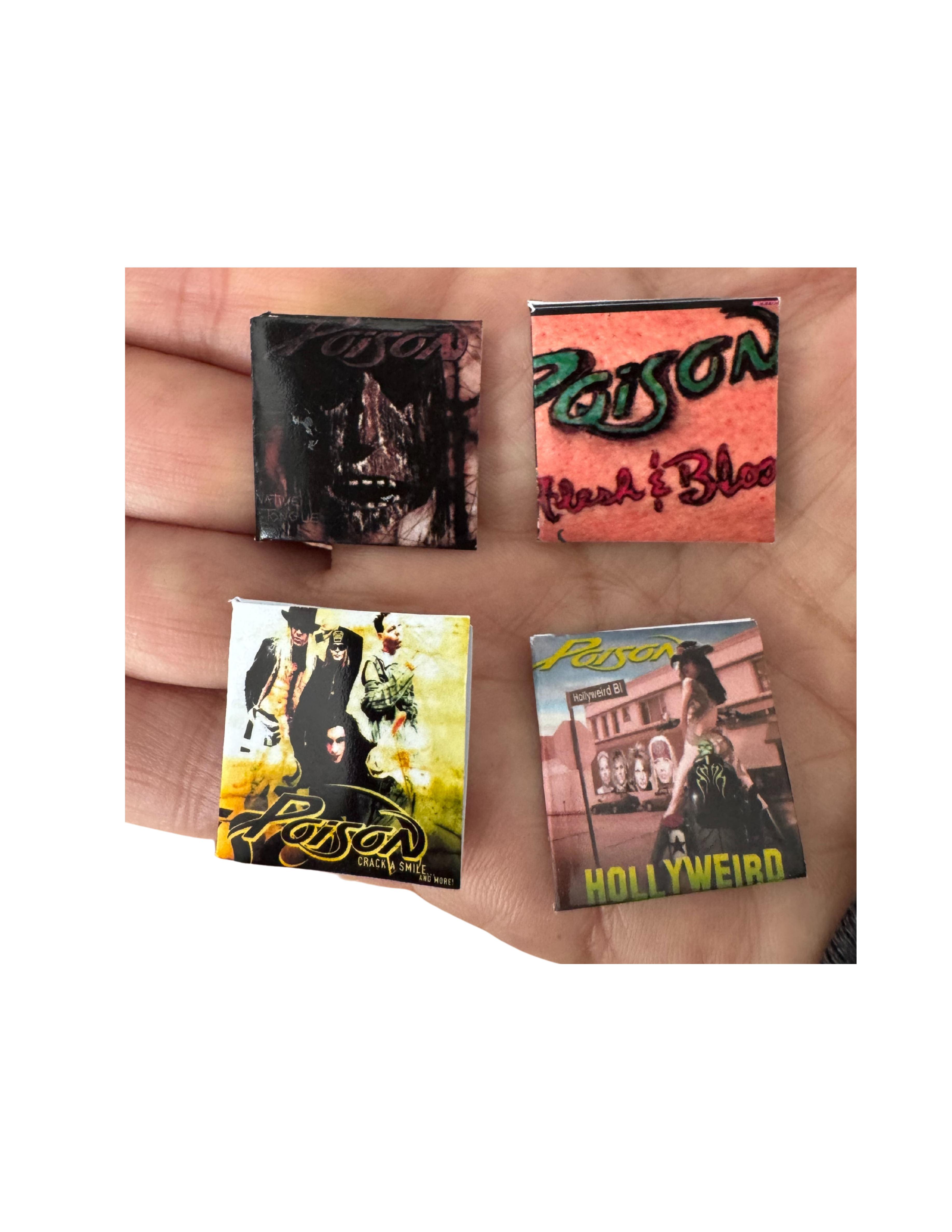 Miniature 1:12 Scale Poison Vinyl Album Covers + Mini Record