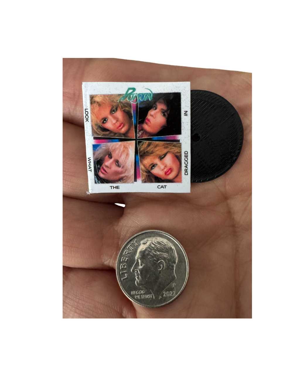 Miniature 1:12 Scale Poison Vinyl Album Covers + Mini Record