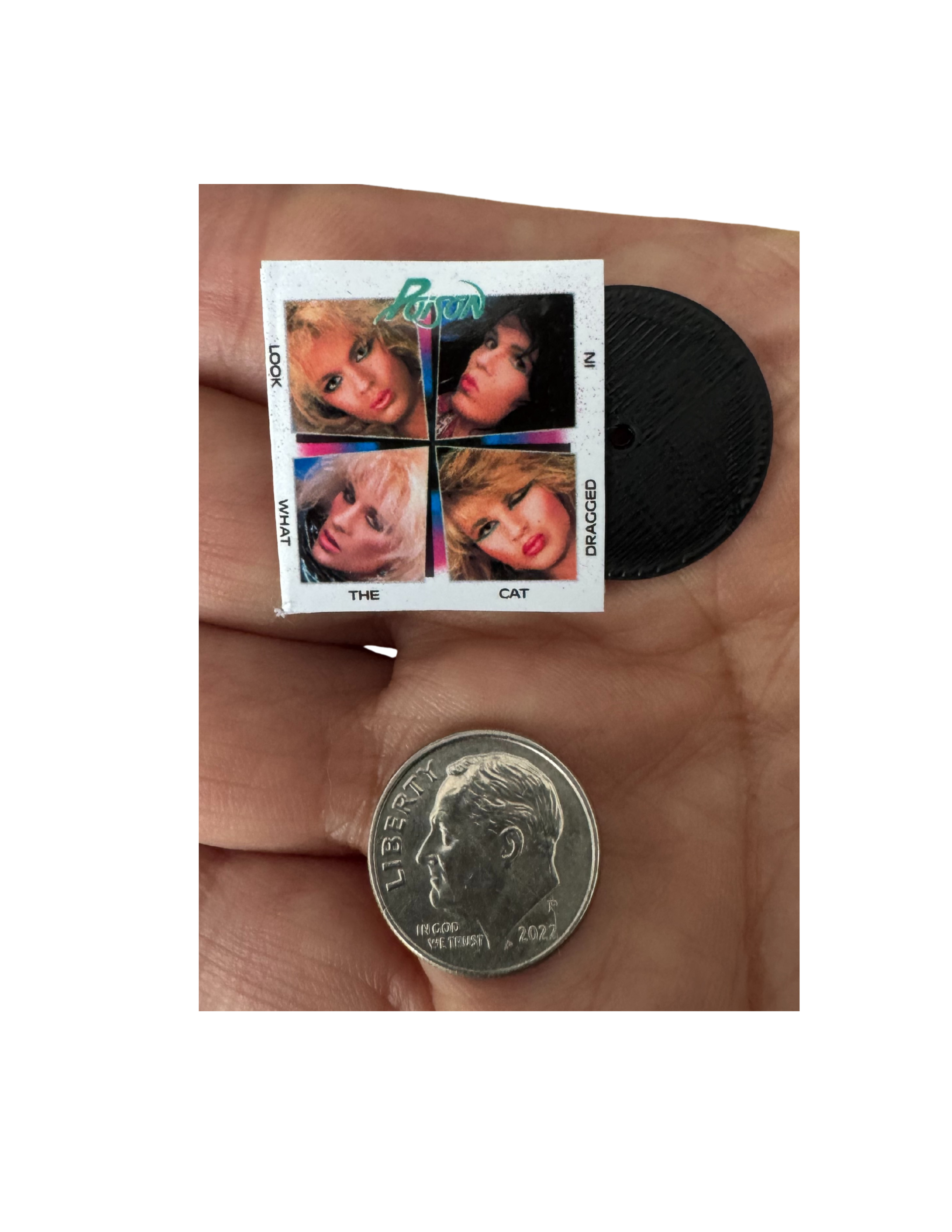 Miniature 1:12 Scale Poison Vinyl Album Covers + Mini Record