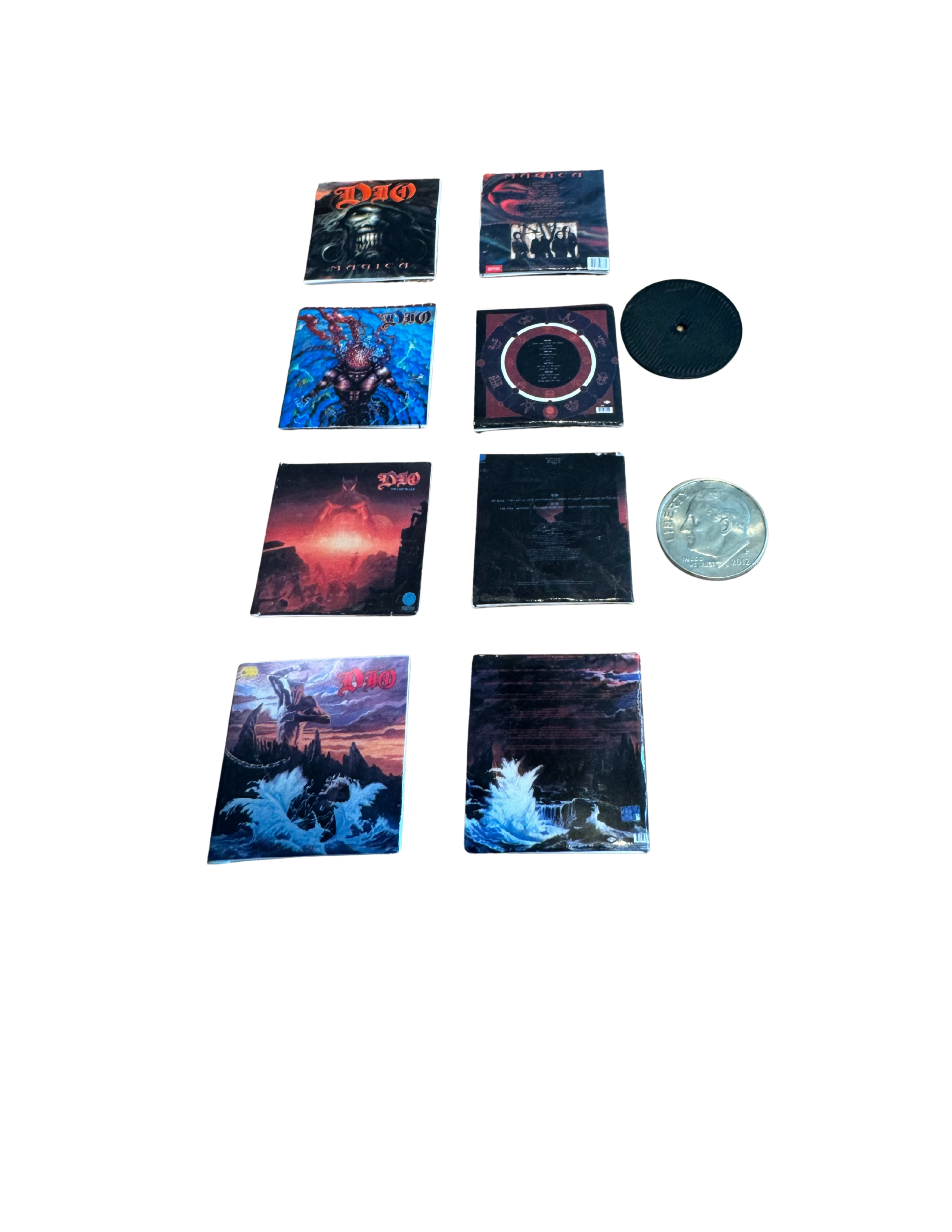 Miniature Dio Vinyl Records – 1:12 Scale | Handmade Mini Albums with 3D Printed Record | Add Turntable or Headphones