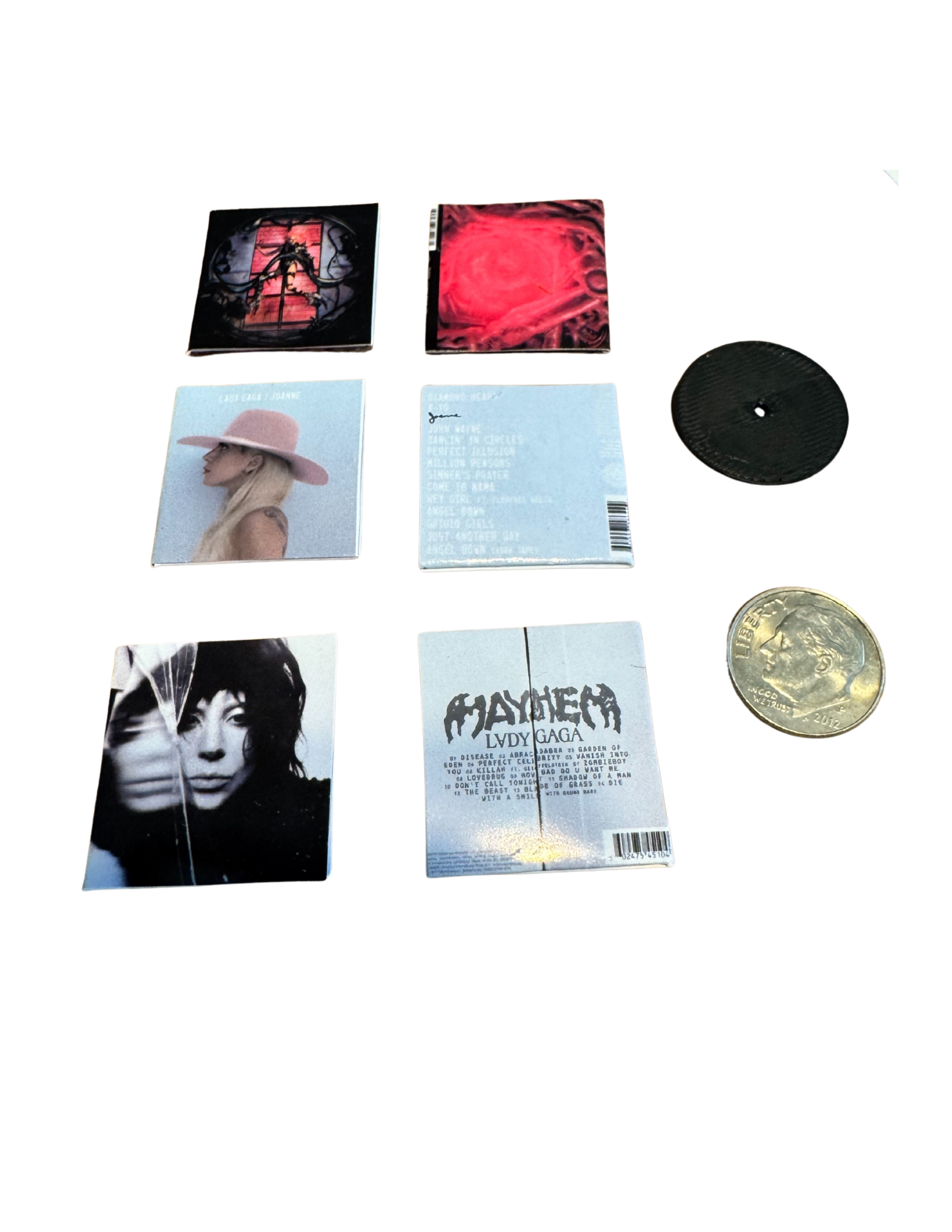 Miniature Lady Gaga Vinyl Records 1:12 Scale Handmade Collectible Lady Gaga Albums Fan Gift Little Monsters Lady Gaga Collectible All Titles