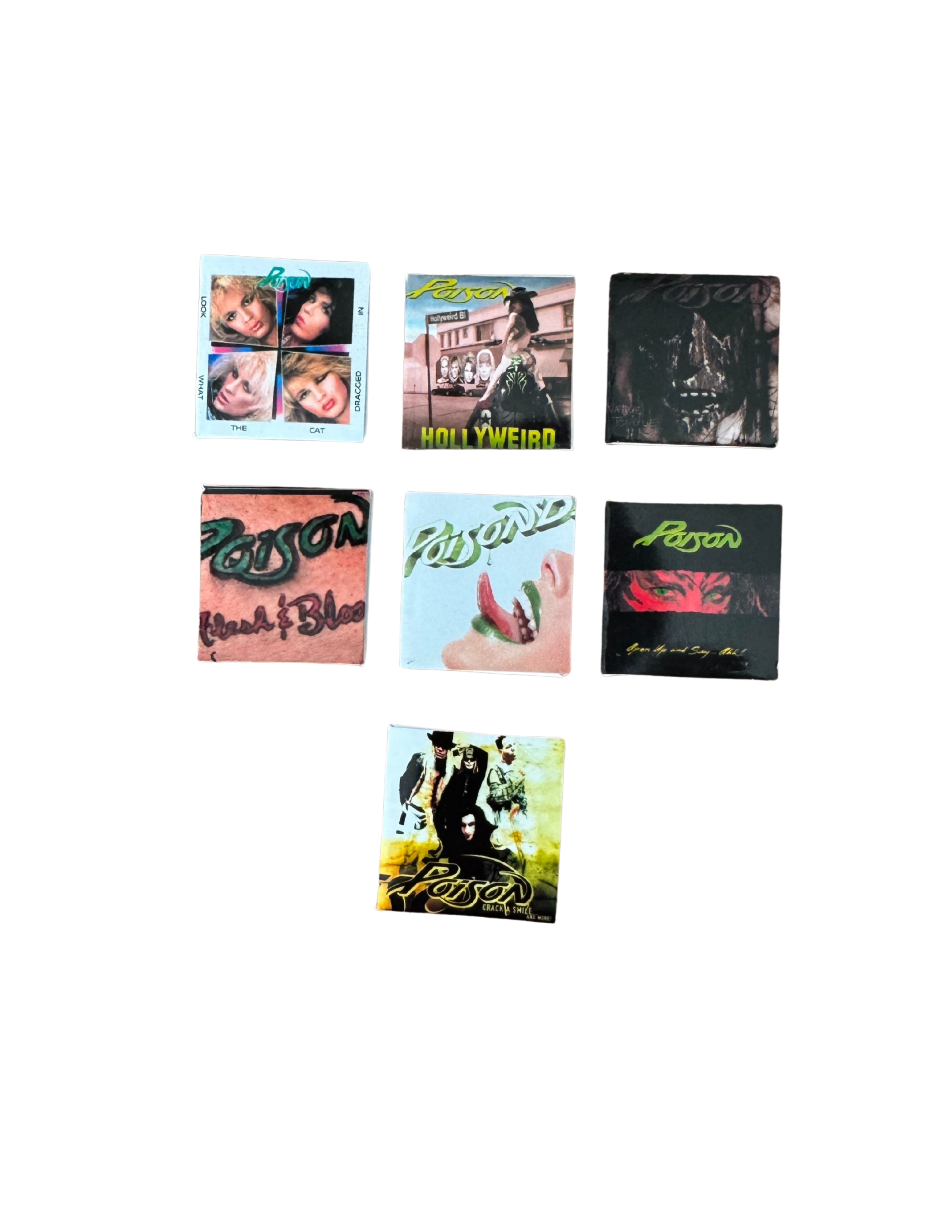 Miniature 1:12 Scale Poison Vinyl Album Covers + Mini Record