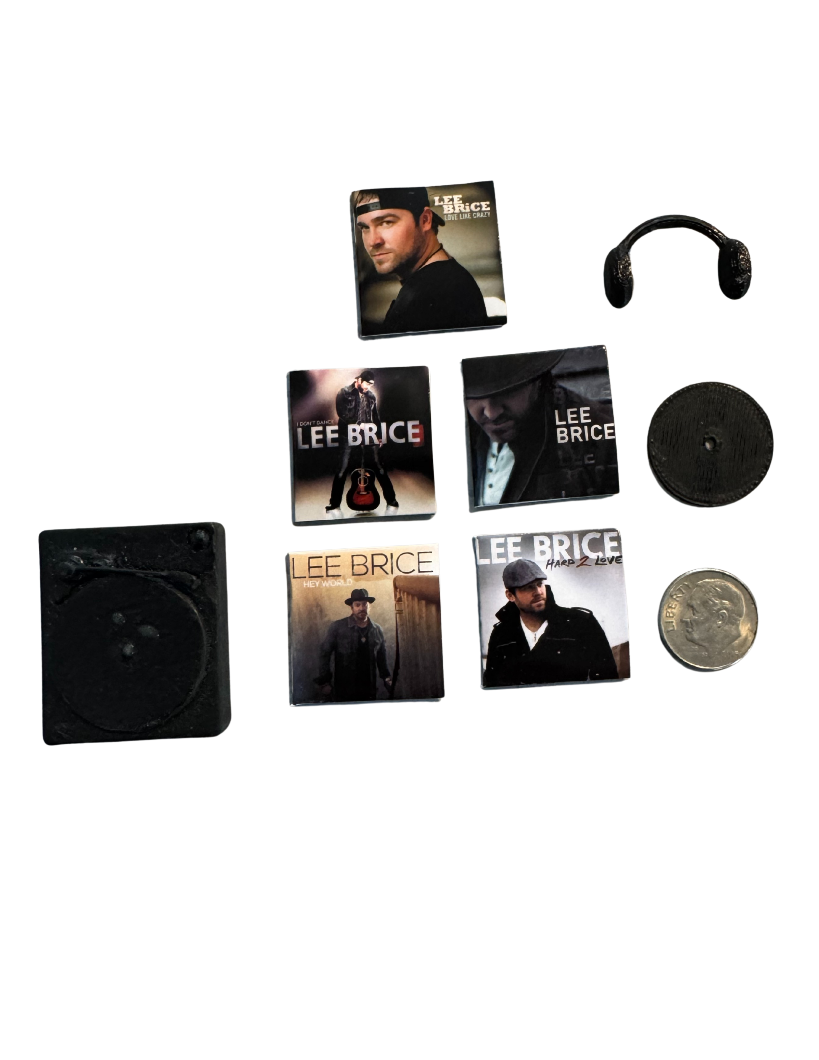 Miniature Lee Brice Vinyl Records – Dollhouse 1:12 Scale Collectible