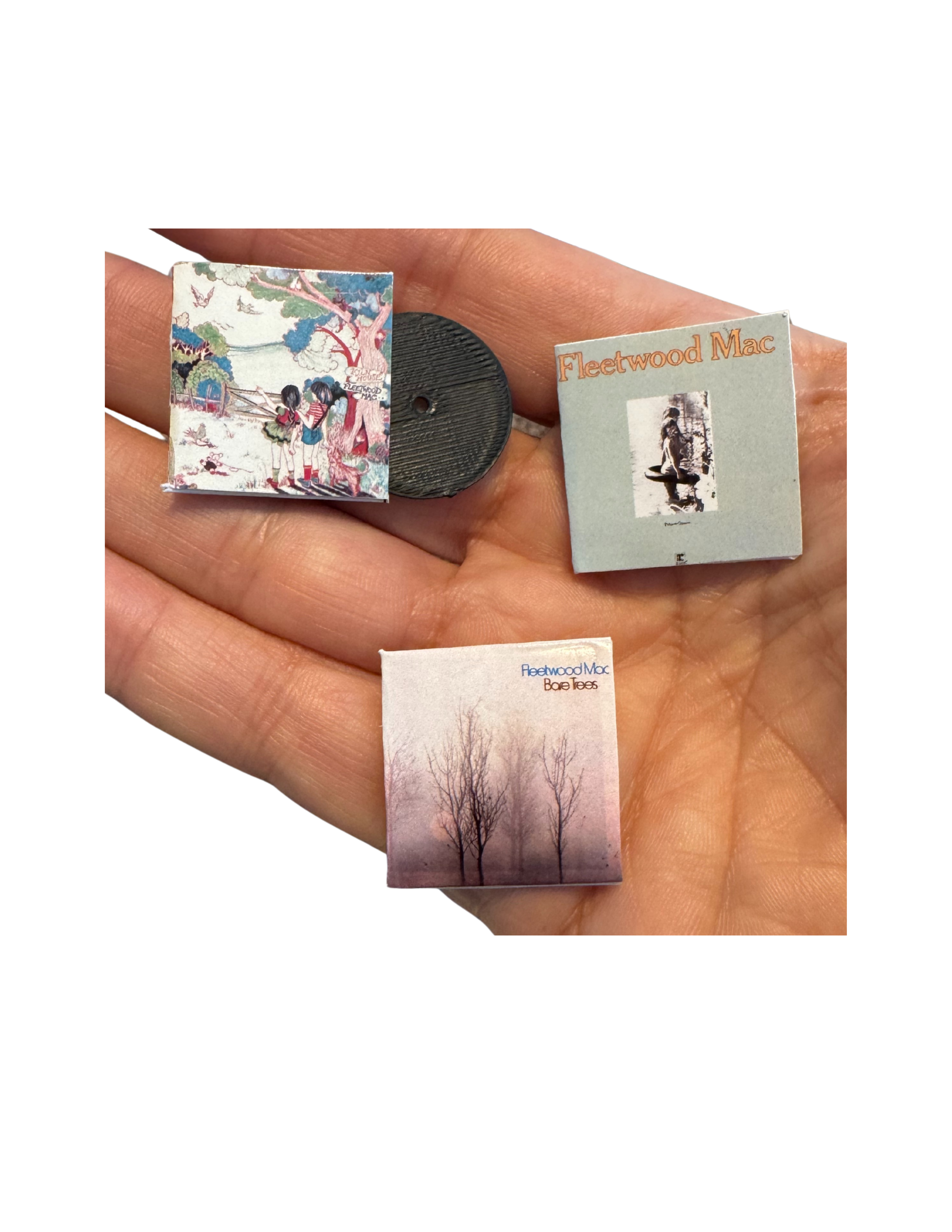 Miniature 1:12 Scale Fleetwood Mac Vinyl Album Covers + Mini Record