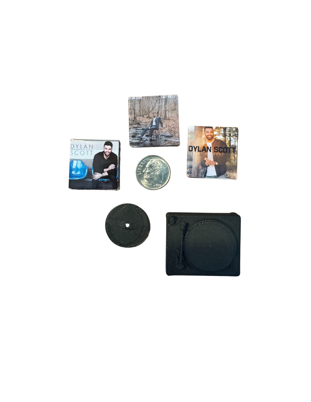 Miniature 1:12 Scale Dylan Scott Vinyl Album Collection, Dollhouse Miniature Records