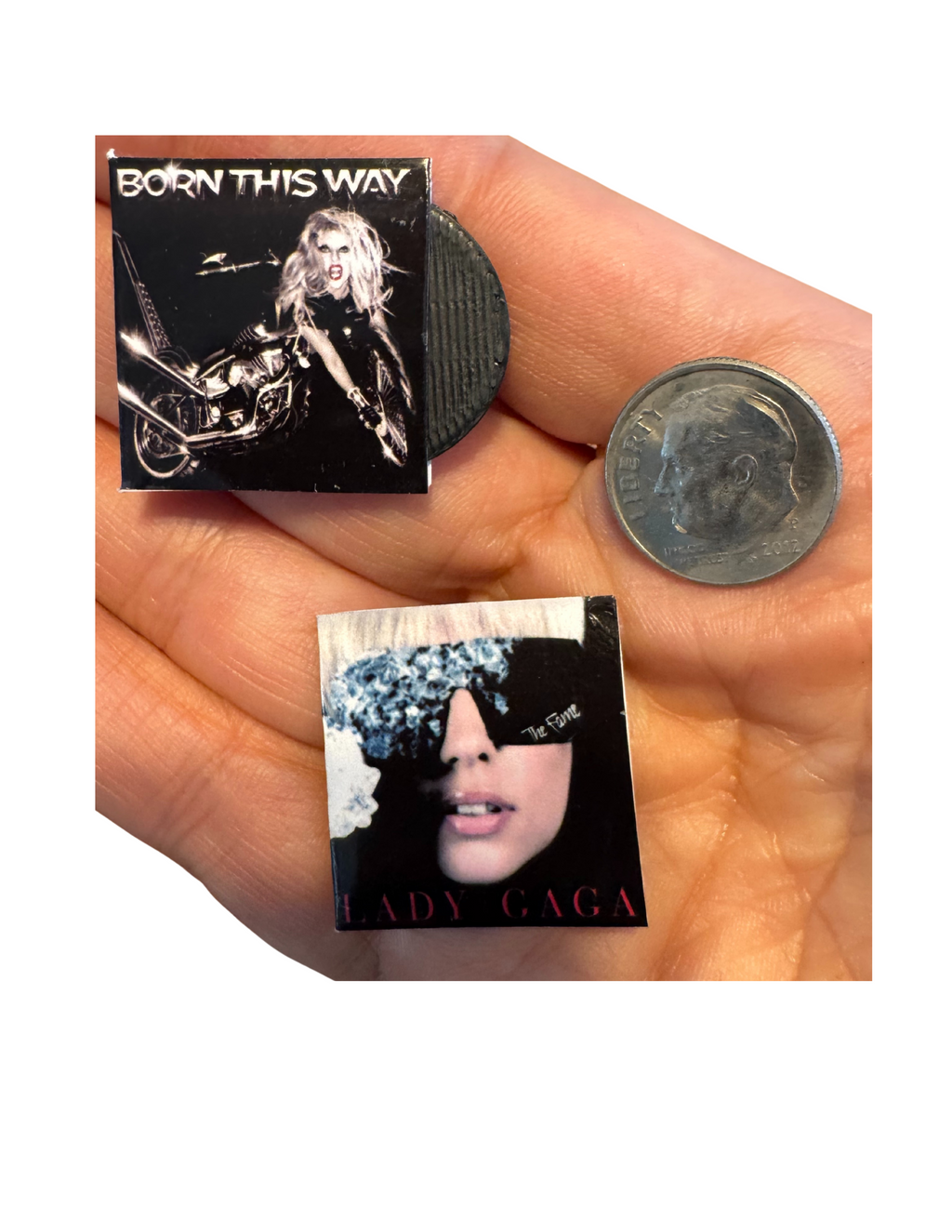 Miniature Lady Gaga Vinyl Records 1:12 Scale Handmade Collectible Lady Gaga Albums Fan Gift Little Monsters Lady Gaga Collectible All Titles