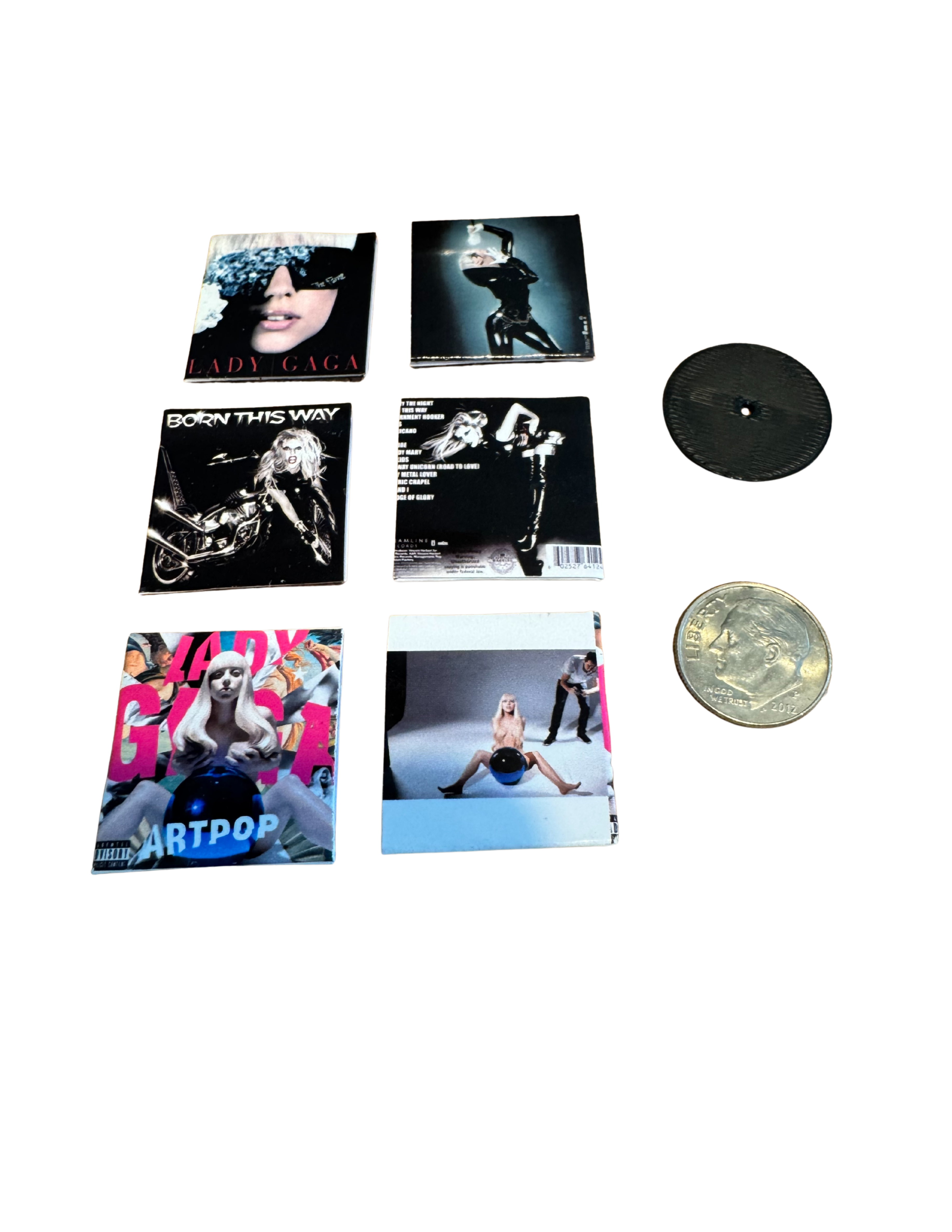 Miniature Lady Gaga Vinyl Records 1:12 Scale Handmade Collectible Lady Gaga Albums Fan Gift Little Monsters Lady Gaga Collectible All Titles