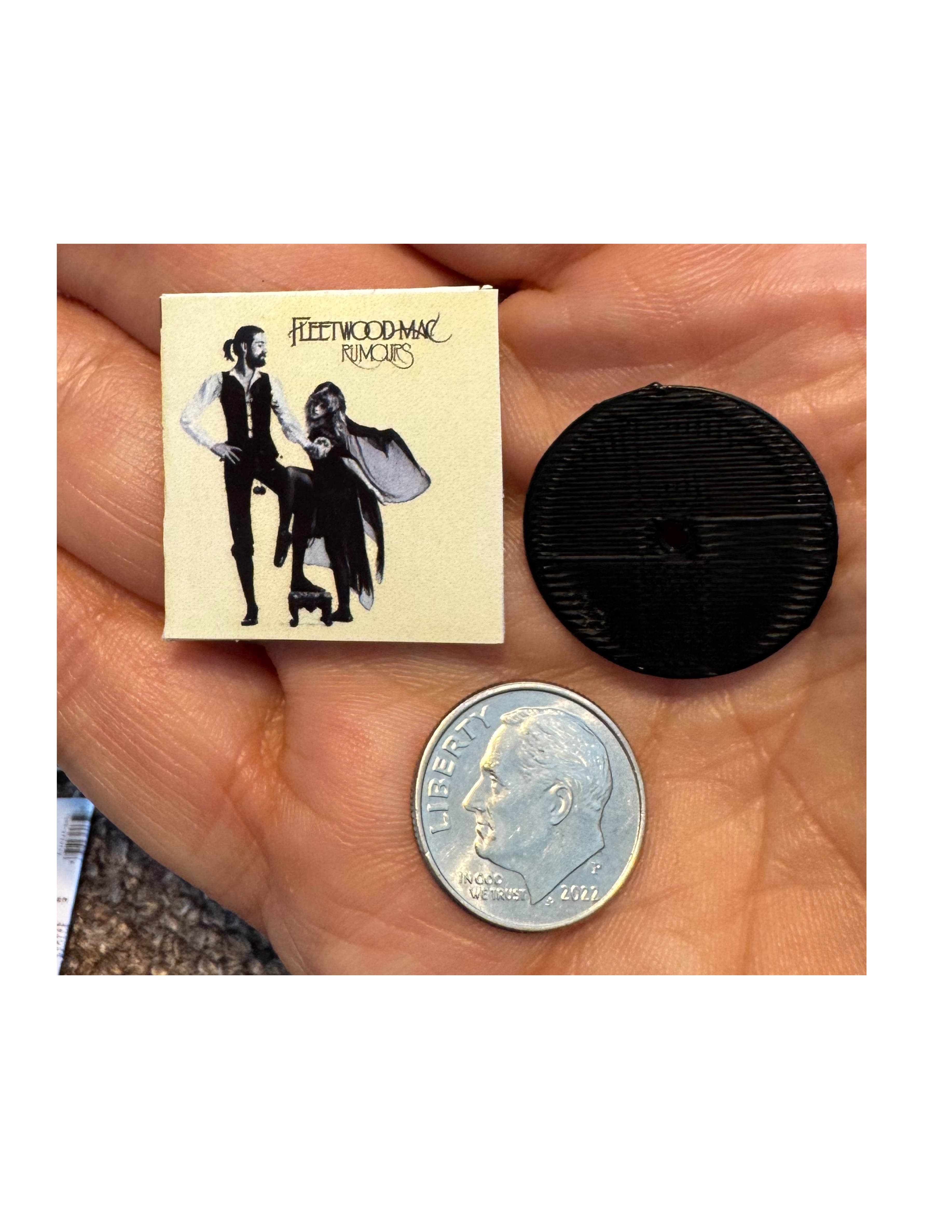 Miniature 1:12 Scale Fleetwood Mac Vinyl Album Covers + Mini Record