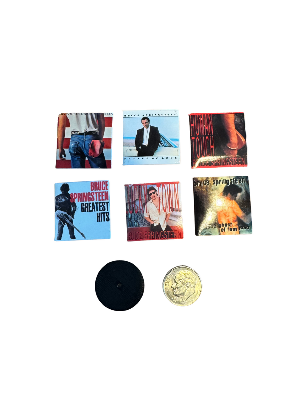 Miniature Bruce Vinyl Records | Dollhouse 1:12 Scale Music Collectible Springsteen Fan Unique Gift Mini Records All Titles