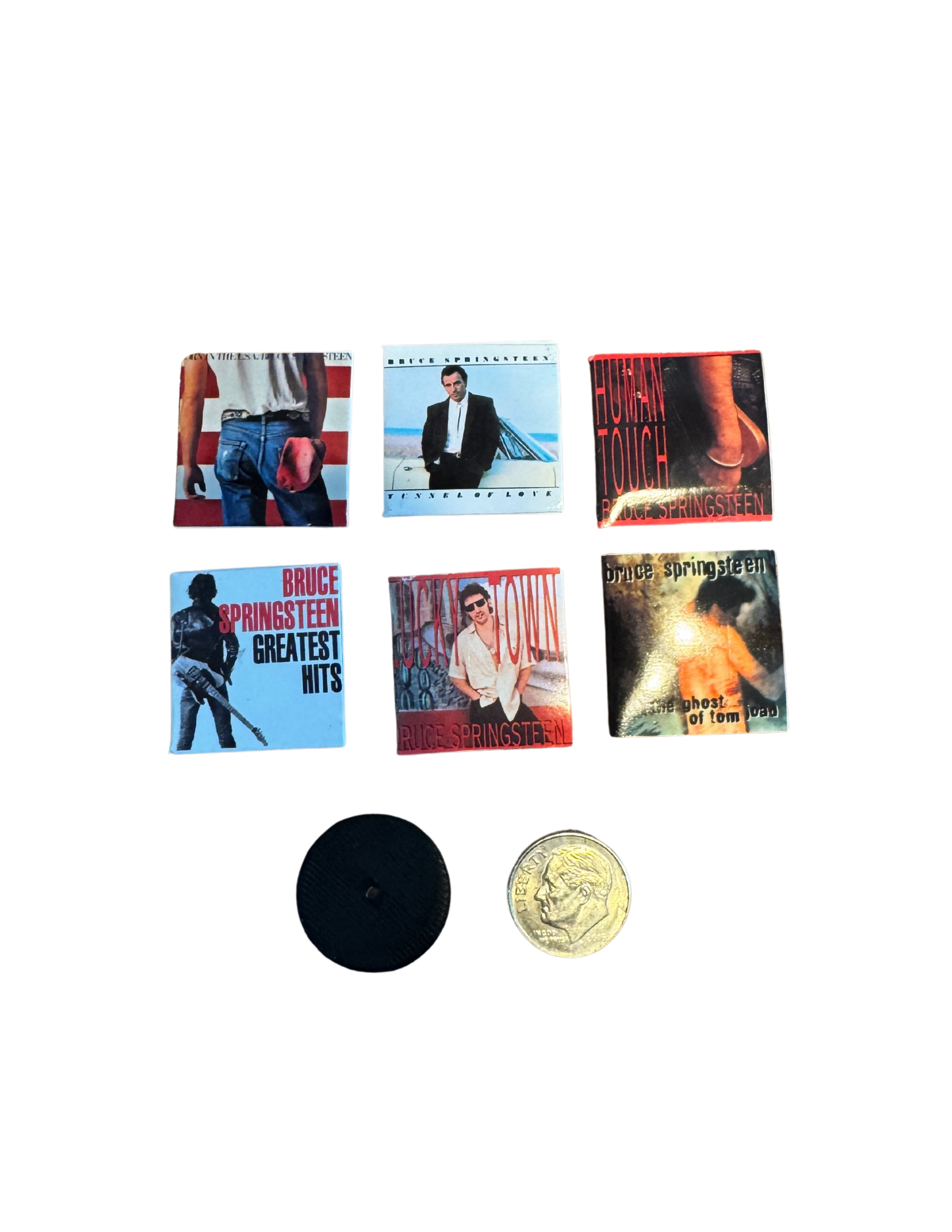 Miniature Bruce Vinyl Records | Dollhouse 1:12 Scale Music Collectible Springsteen Fan Unique Gift Mini Records All Titles