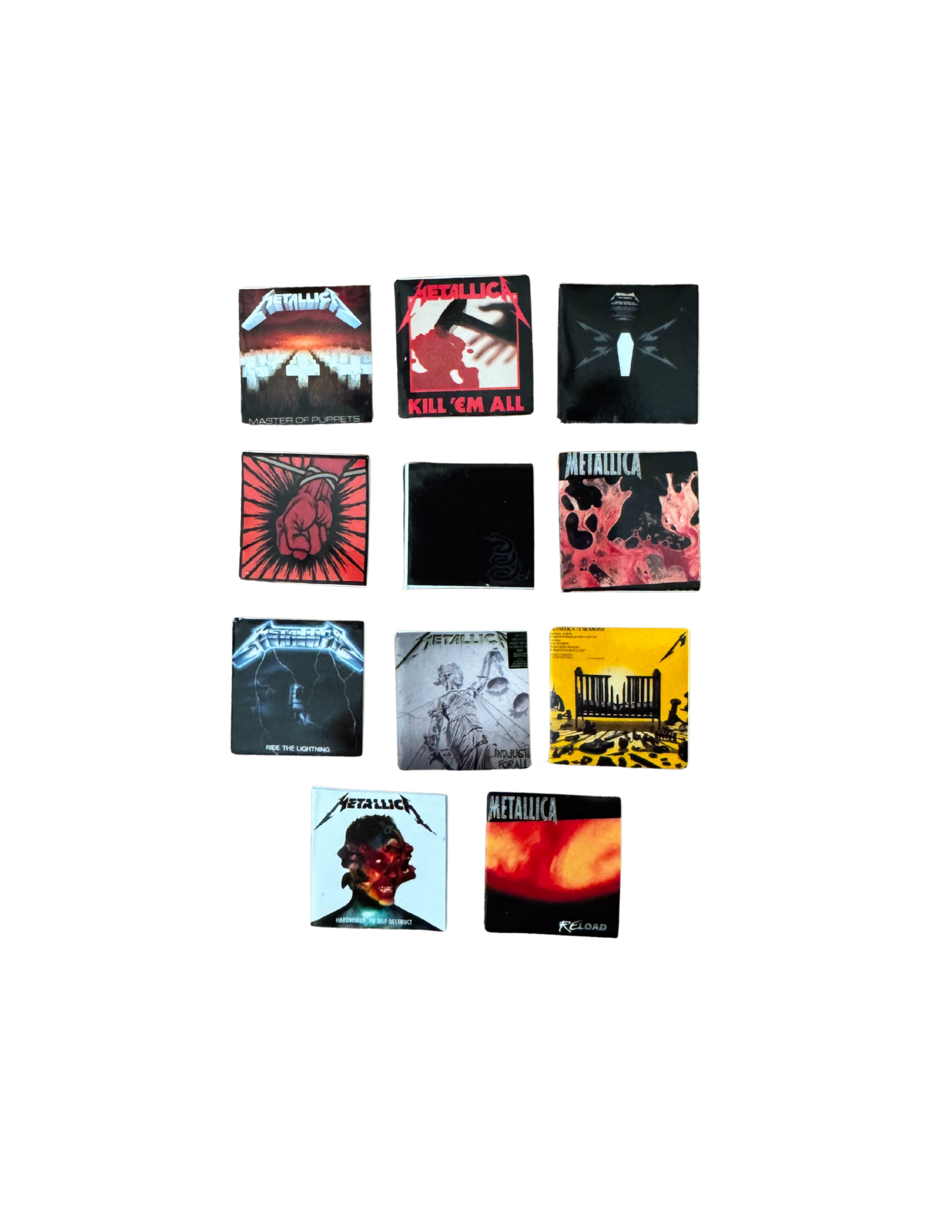 Miniature 1:12 Scale Metallica Vinyl Album Covers + Mini Vinyl