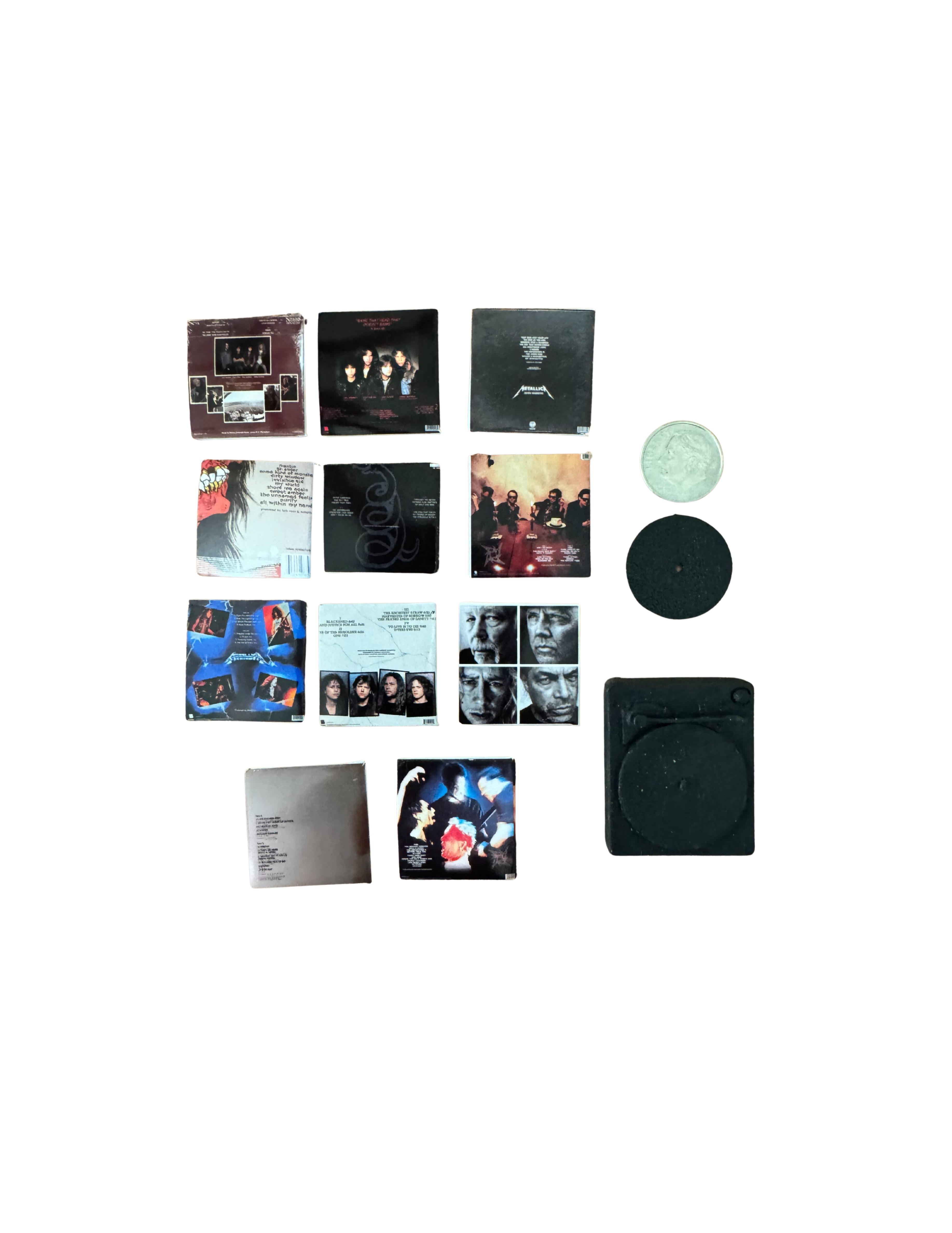 Miniature 1:12 Scale Metallica Vinyl Album Covers + Mini Vinyl