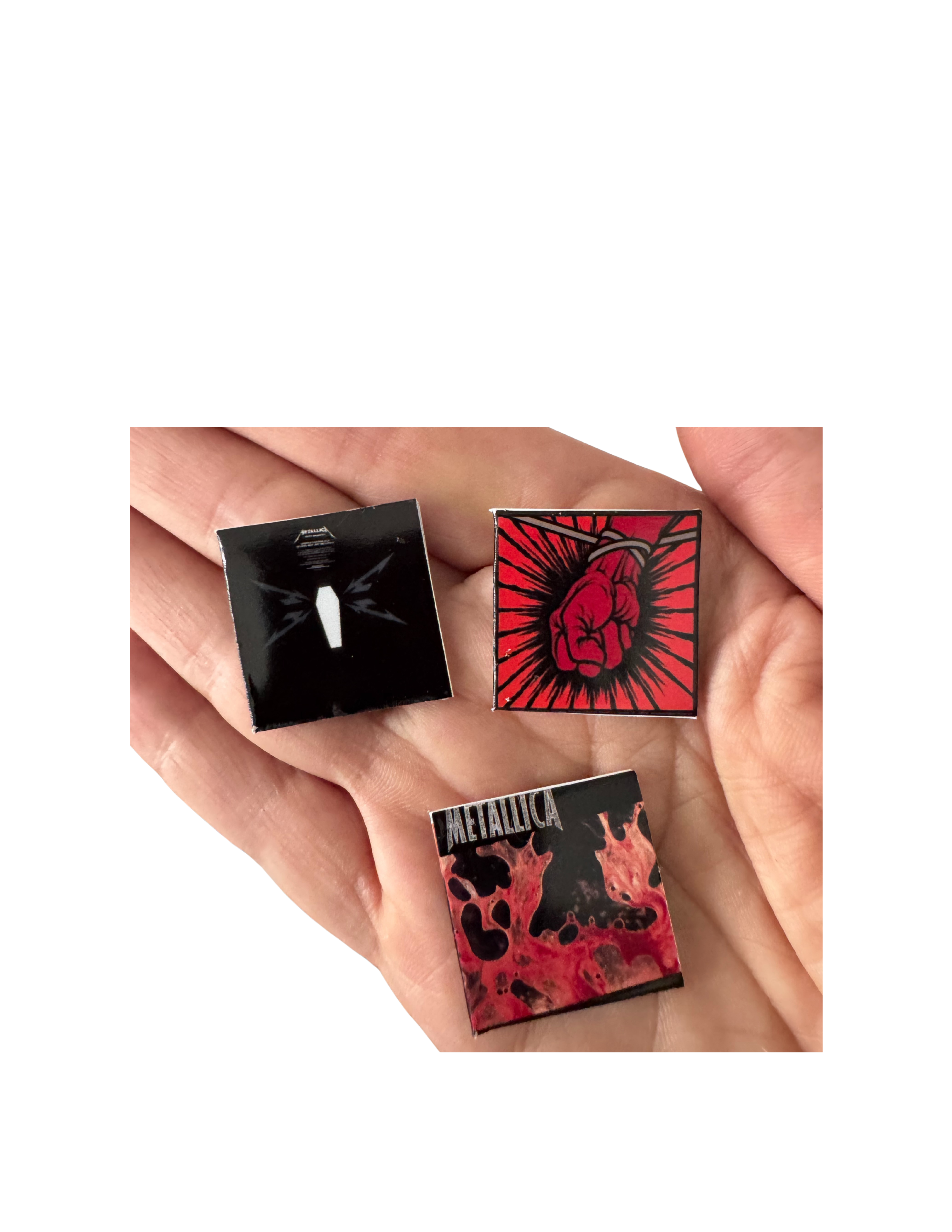 Miniature 1:12 Scale Metallica Vinyl Album Covers + Mini Vinyl