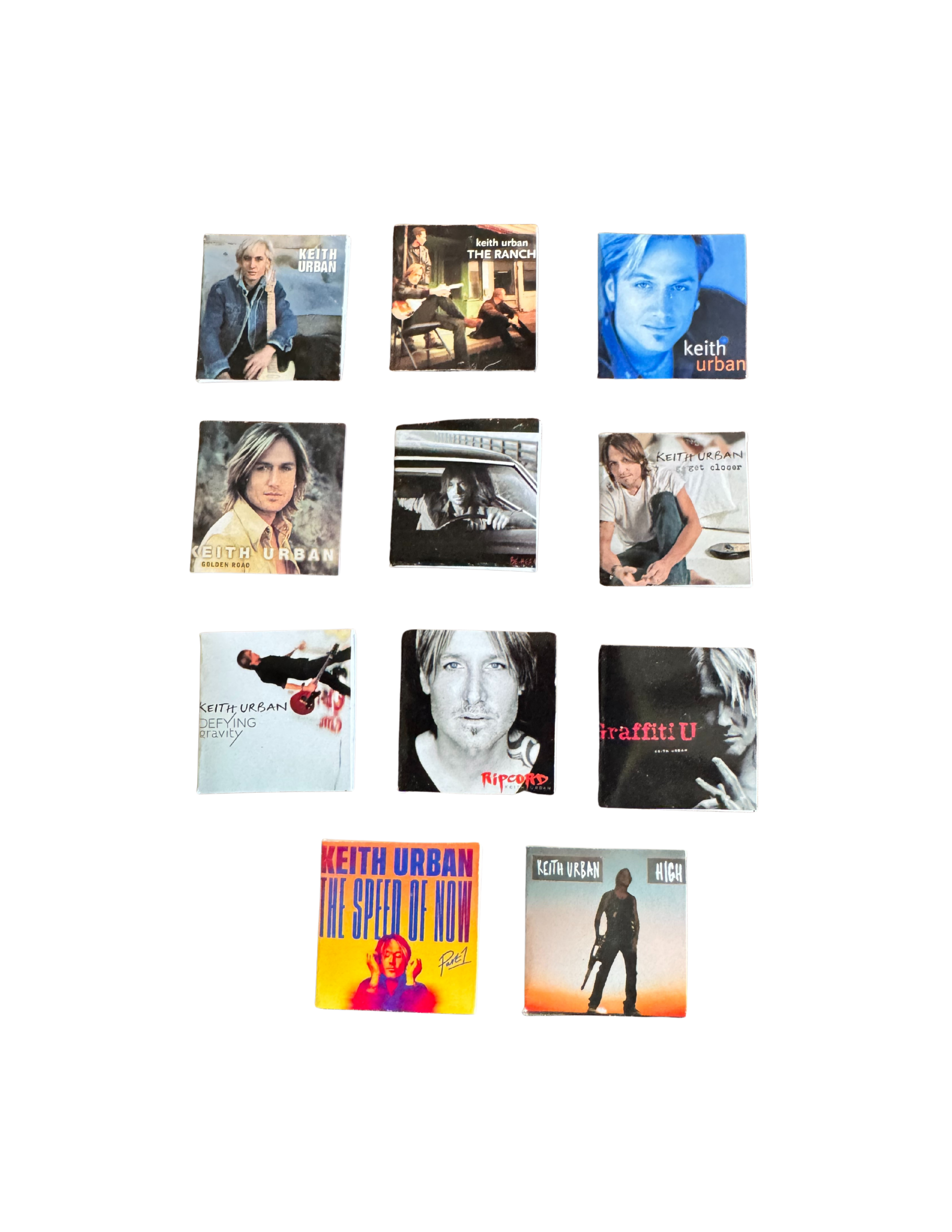 Miniature Keith Urban Vinyl Records – 1:12 Scale | Handmade Mini Albums with 3D Printed Record | Country Music Collectible
