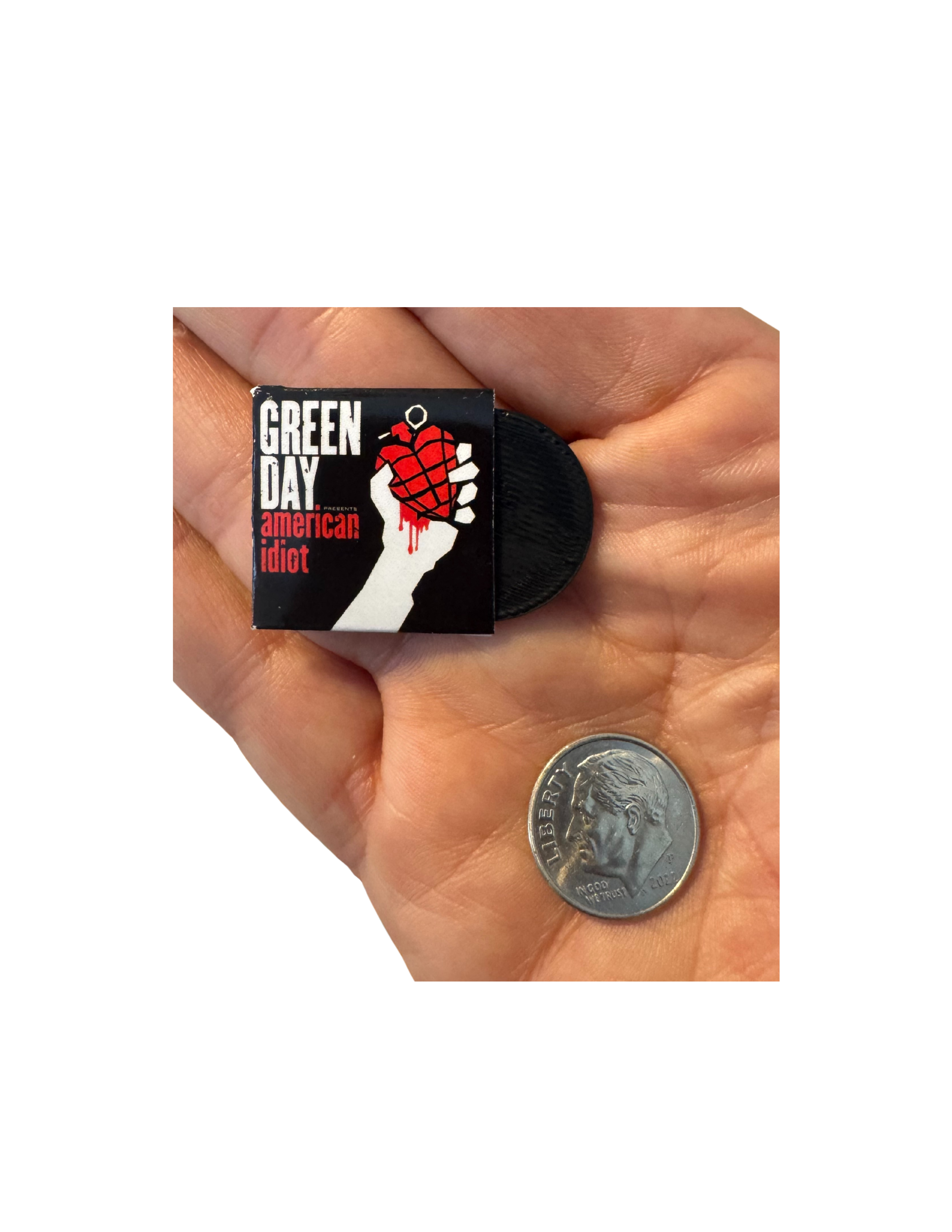 Miniature 1:12 Scale Green Day Vinyl Album Covers + Mini Record Green Day Punk Rock Fan Gift