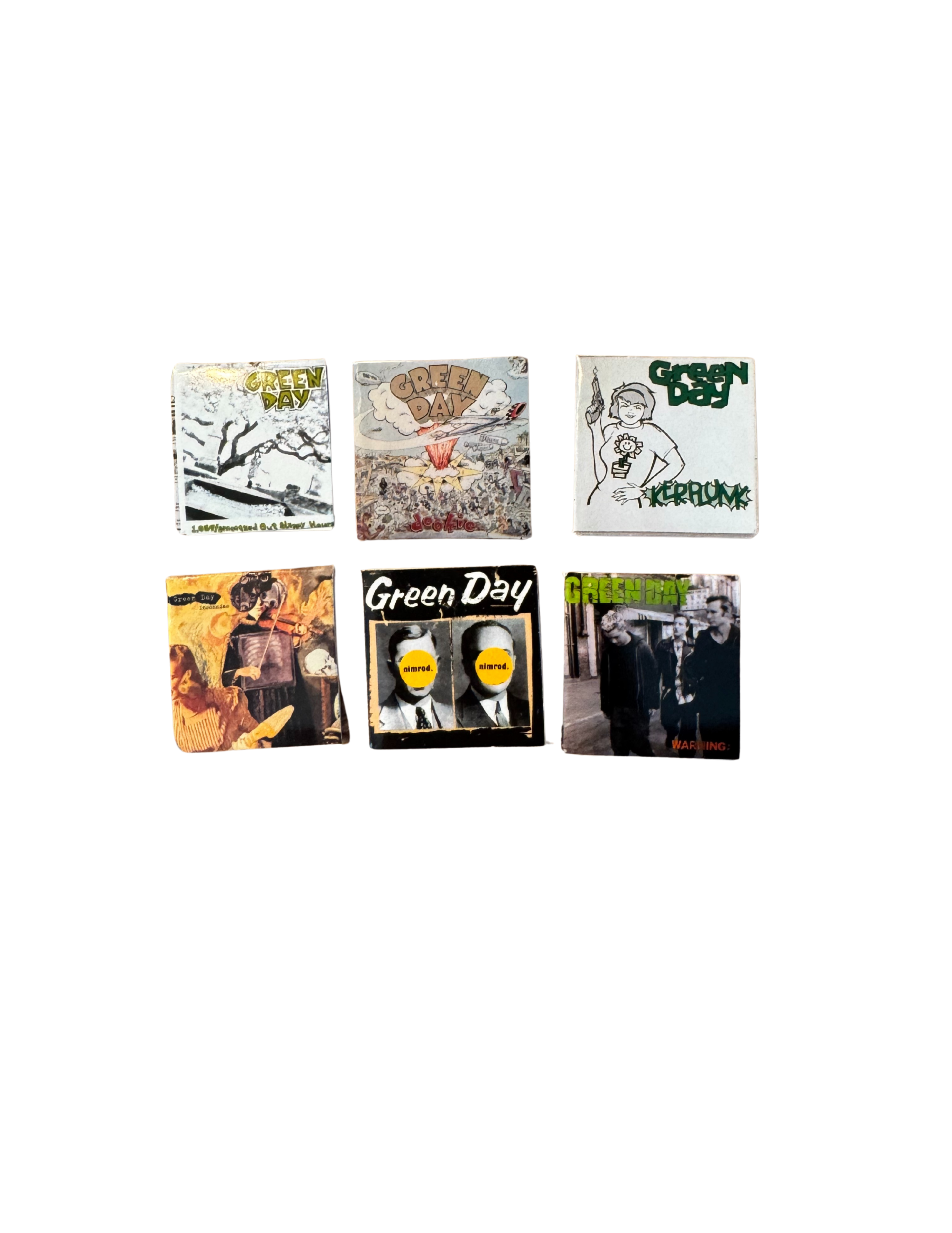 Miniature 1:12 Scale Green Day Vinyl Album Covers + Mini Record Green Day Punk Rock Fan Gift